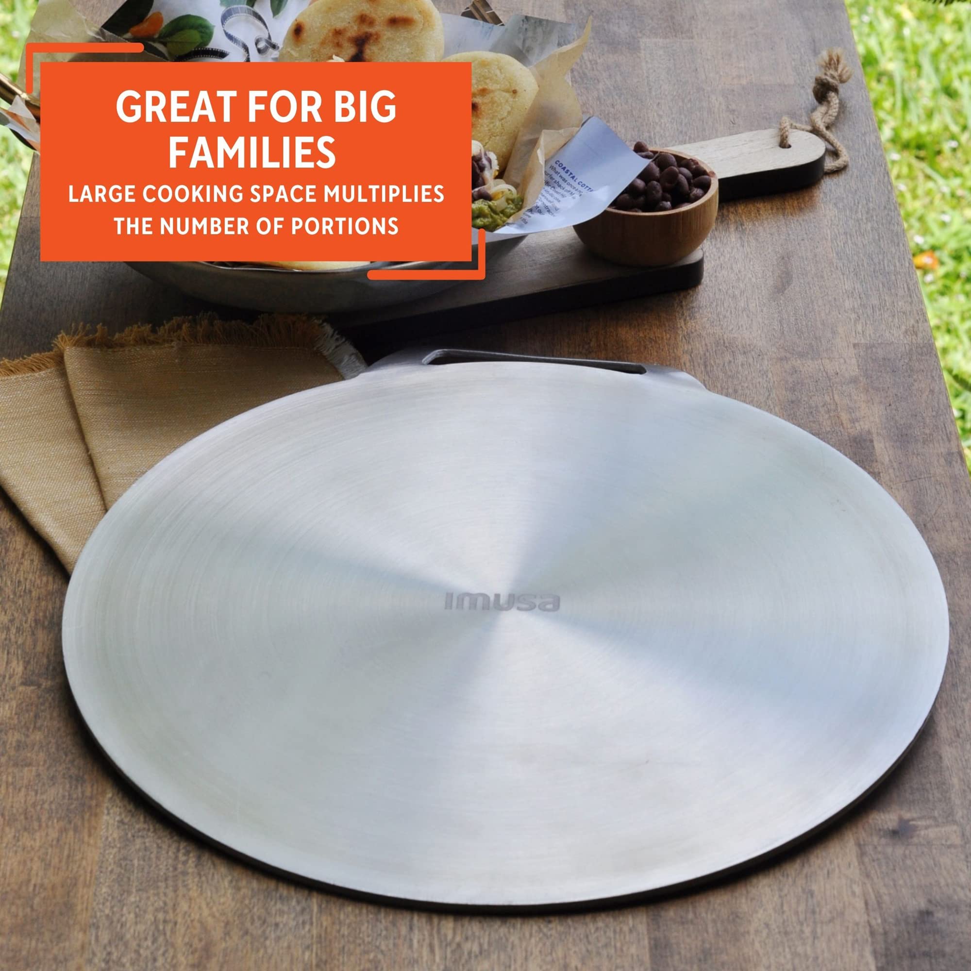 Imusa Usa Aluminum Round Budare, Single, Silver