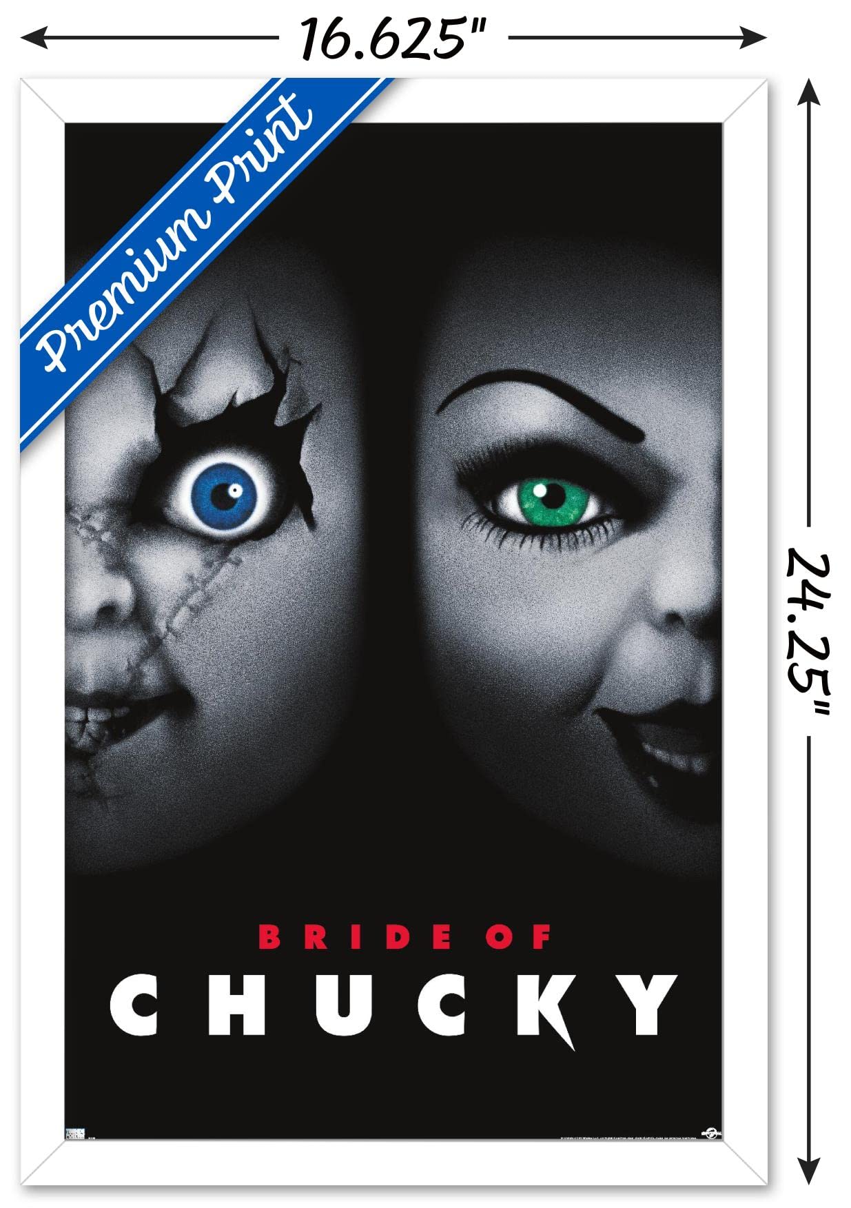 Trends International Child'S Play: Bride Of Chucky - One Sheet Wall Poster, 14.725'' X 22.375'', White Framed Version