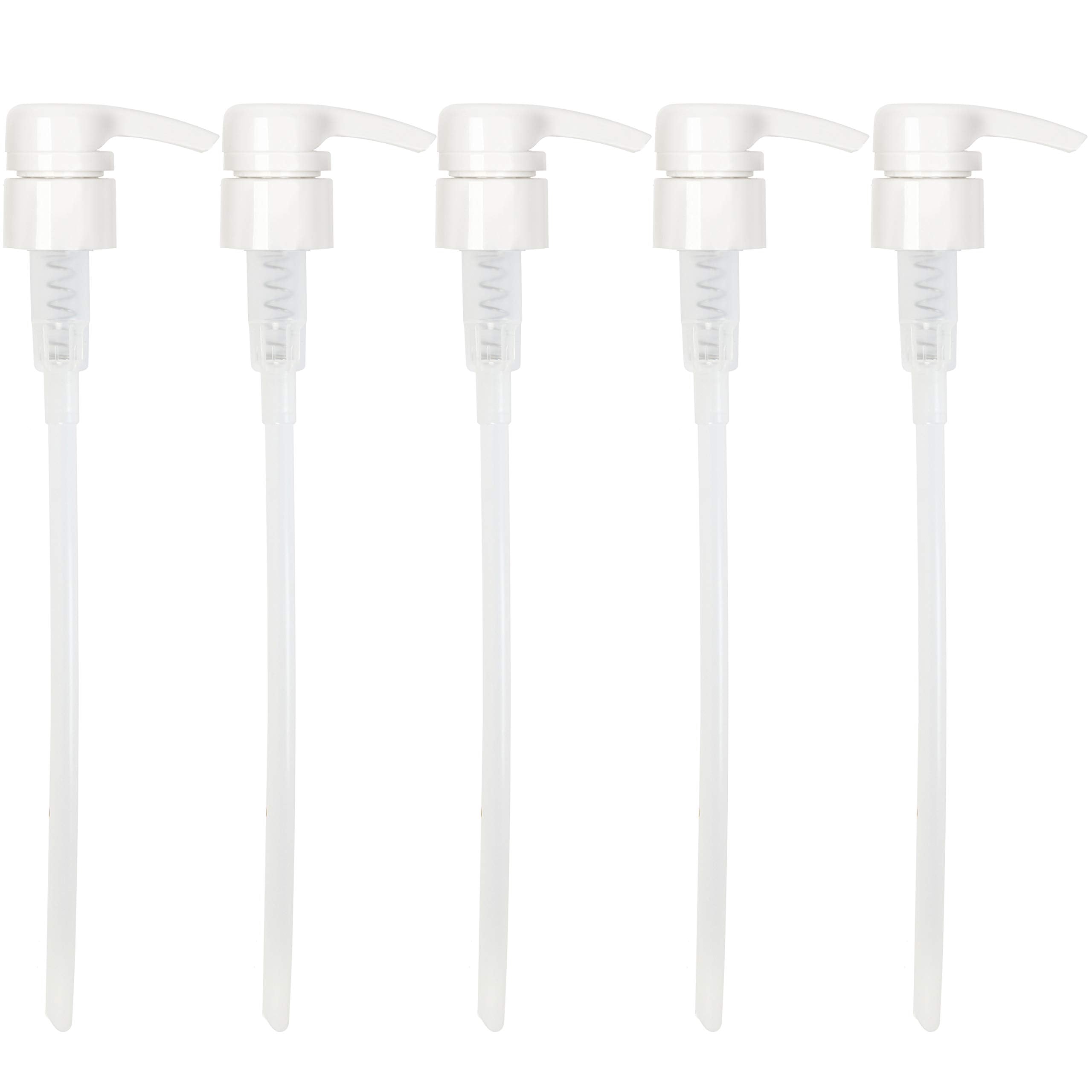 Youngever 5 Pack Dispensing Pump, 28/410 2Cc Output Pump Dispenser, Fits 1 Inch Necks 32 Ounce Large Bottles (White)
