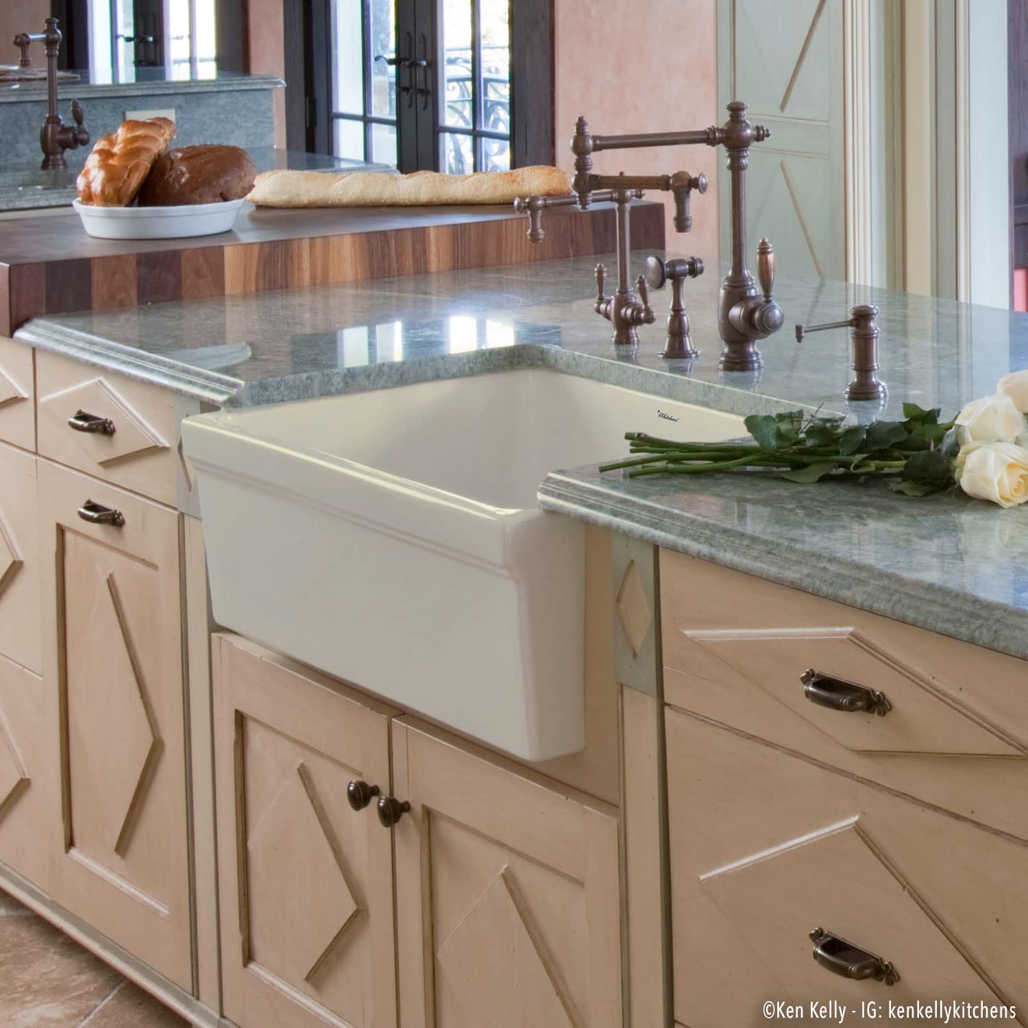 Whitehaus Collection Whq5530-Biscuit Glencove Kitchen, Fireclay, Front Apron Sink, Large, Biscuit