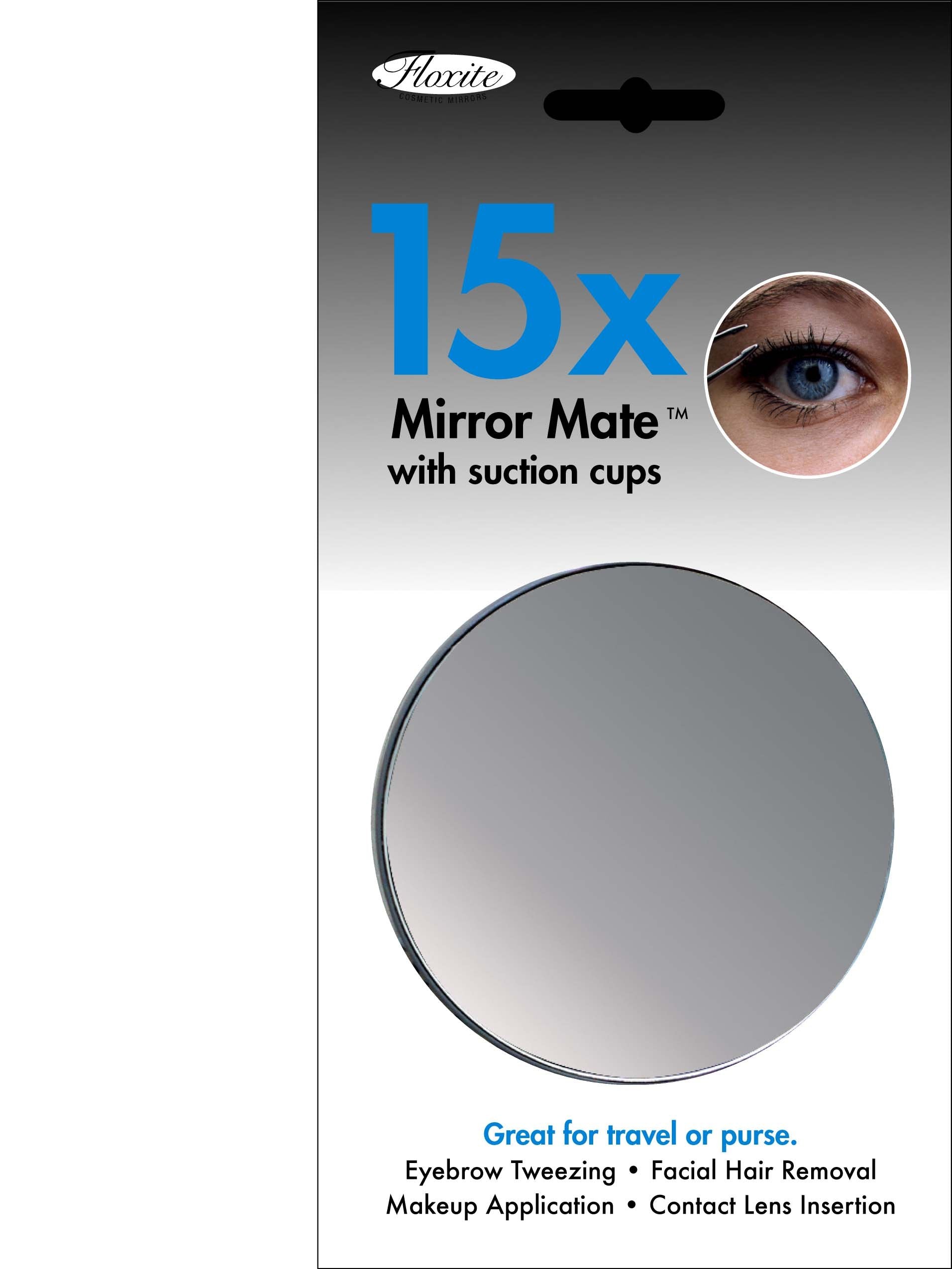 Floxite 15X Mirror Mate With Suction Cups, 3X3X3 Inch (Pack Of 1), (Fl-15Nmm)