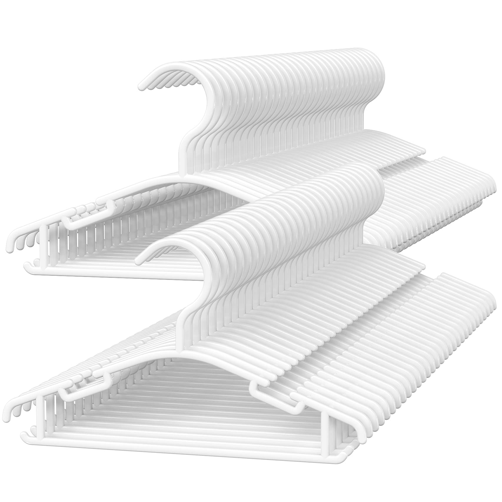 Goodtou Baby Hangers 60Pack White Baby Clothes Hangers Bulk Kids Plastic Hangers Toddler/Infant Hangers For Closet