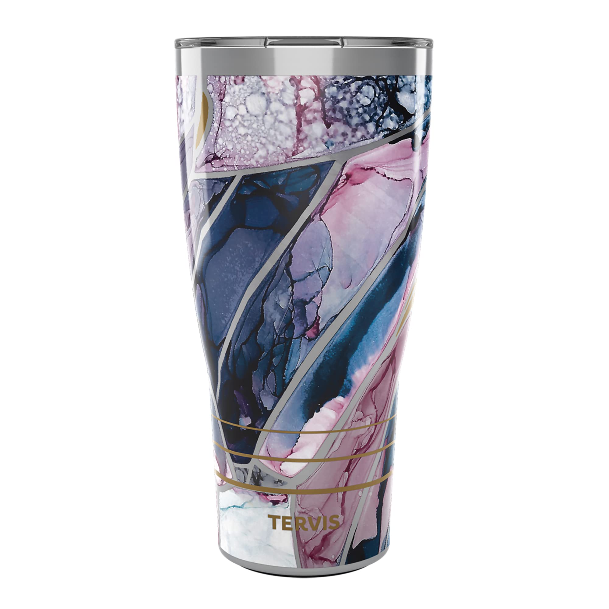 Tervis Traveler Inkreel Butterfly Wing Triple Walled Insulated Tumbler Travel Cup Keeps Drinks Cold & Hot, 30oz, Stainless Steel
