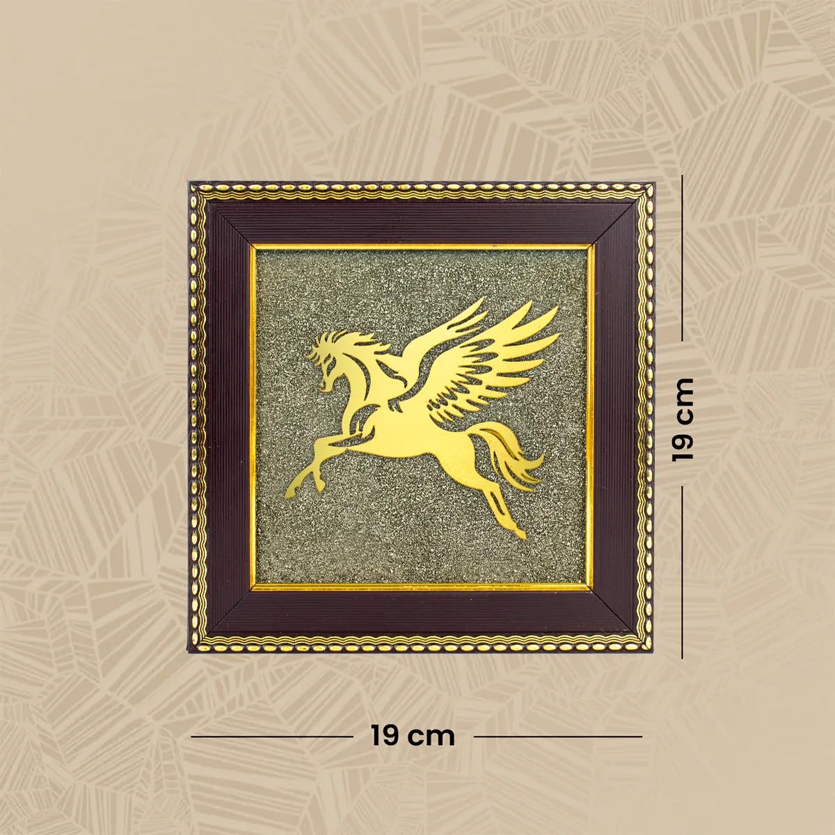 Astrotalk Flying Horse on Raw Pyrite Frame | Powerful Vastu Decorative Item | Pyrite Stone Brings Wealth, Luck & Success | Elegant Home Decor & Wall Decor Item for Living Room or Office