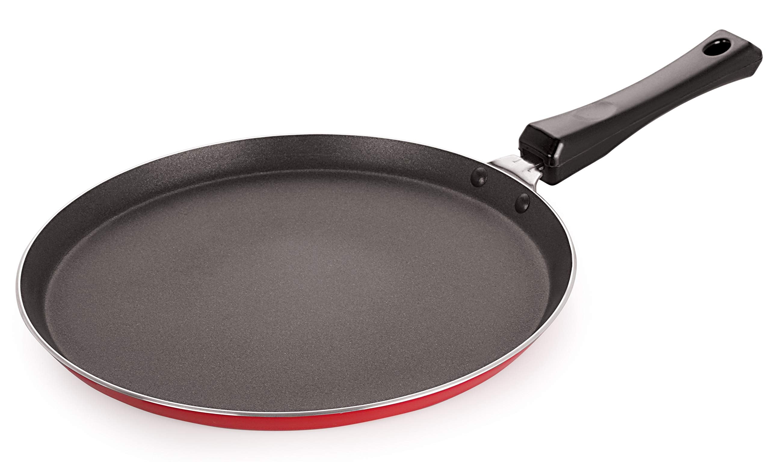 Nirlon Aluminum Non Stick Flat Dosa/Roti Tawa With Bakelite Handle 24Cm (Red_Ft10)