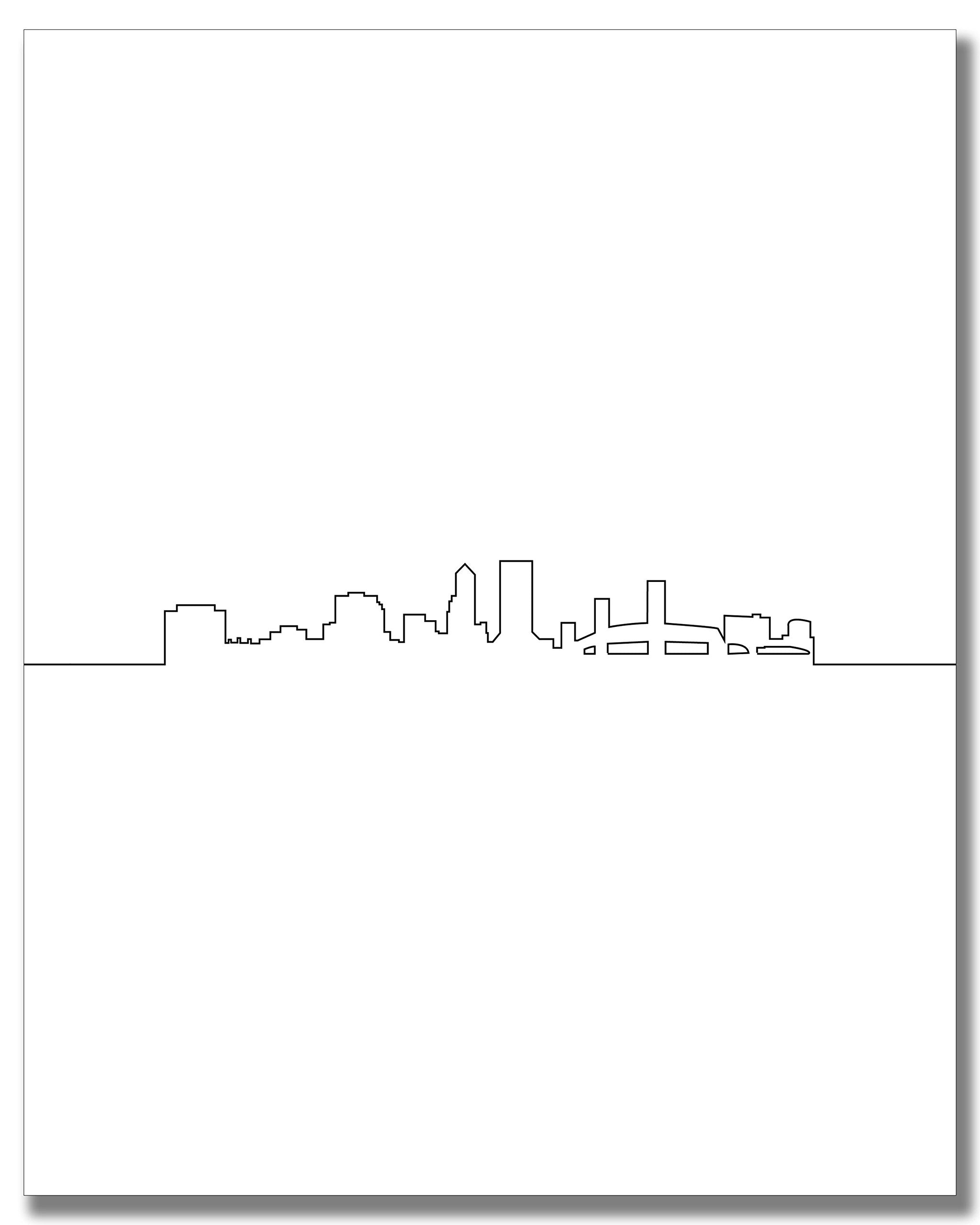 N&T Jacksonville City Skyline Wall D  Cor Prints - Set Of 2 (8X10) Art Photos - Typography Minimalist Poster