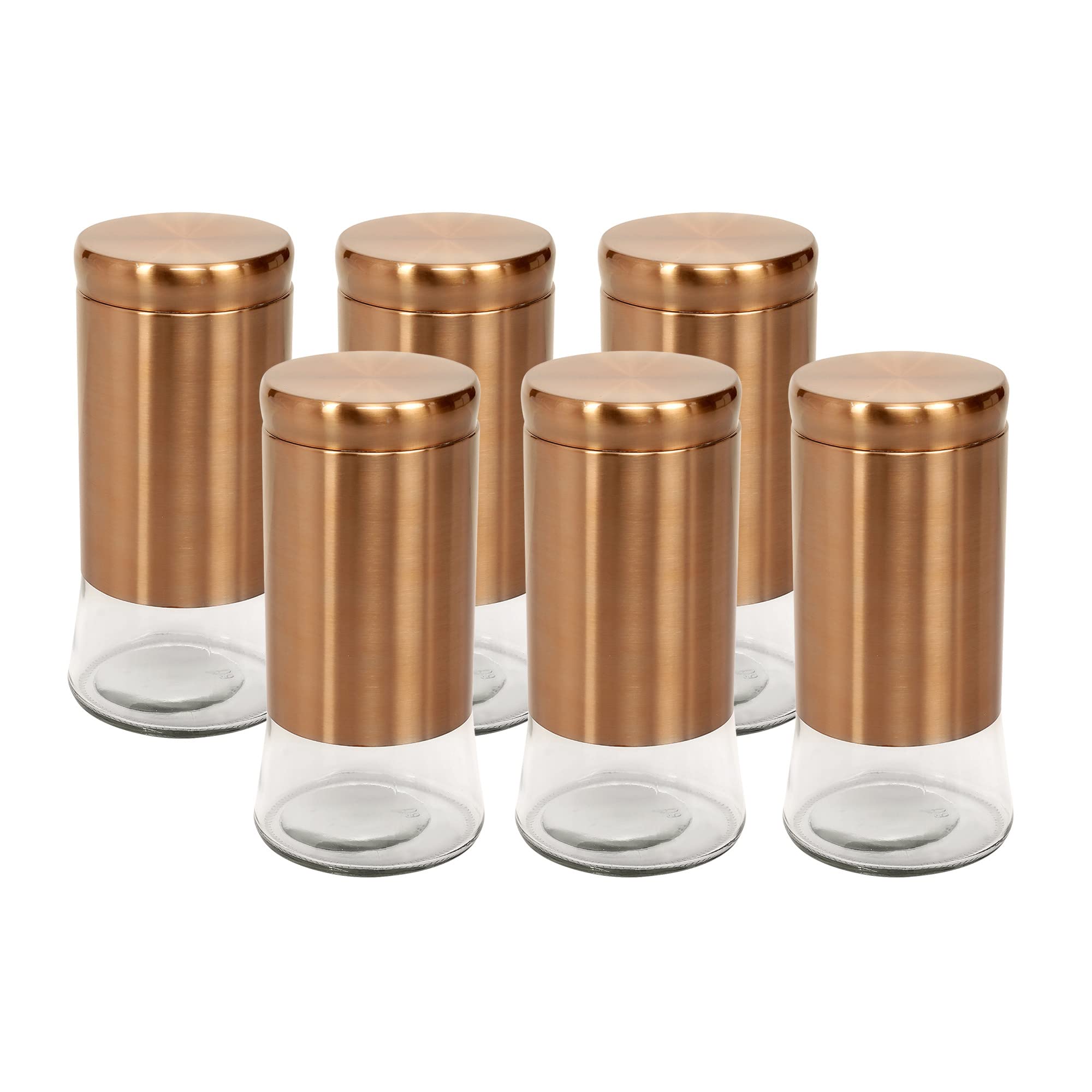 Cutting Edge 1400 Ml Steel Jacketed Oval Window Glass Jar (Set Of 6)