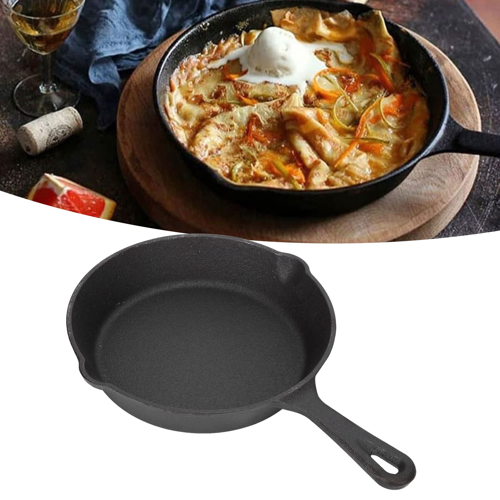 Cast Iron Skillet, Non Stick Skillet Pan Small Pre Seasoned Cast Iron Frying Pan Cookware For Indoor Outdoor Cooking, 4 Inch(10C