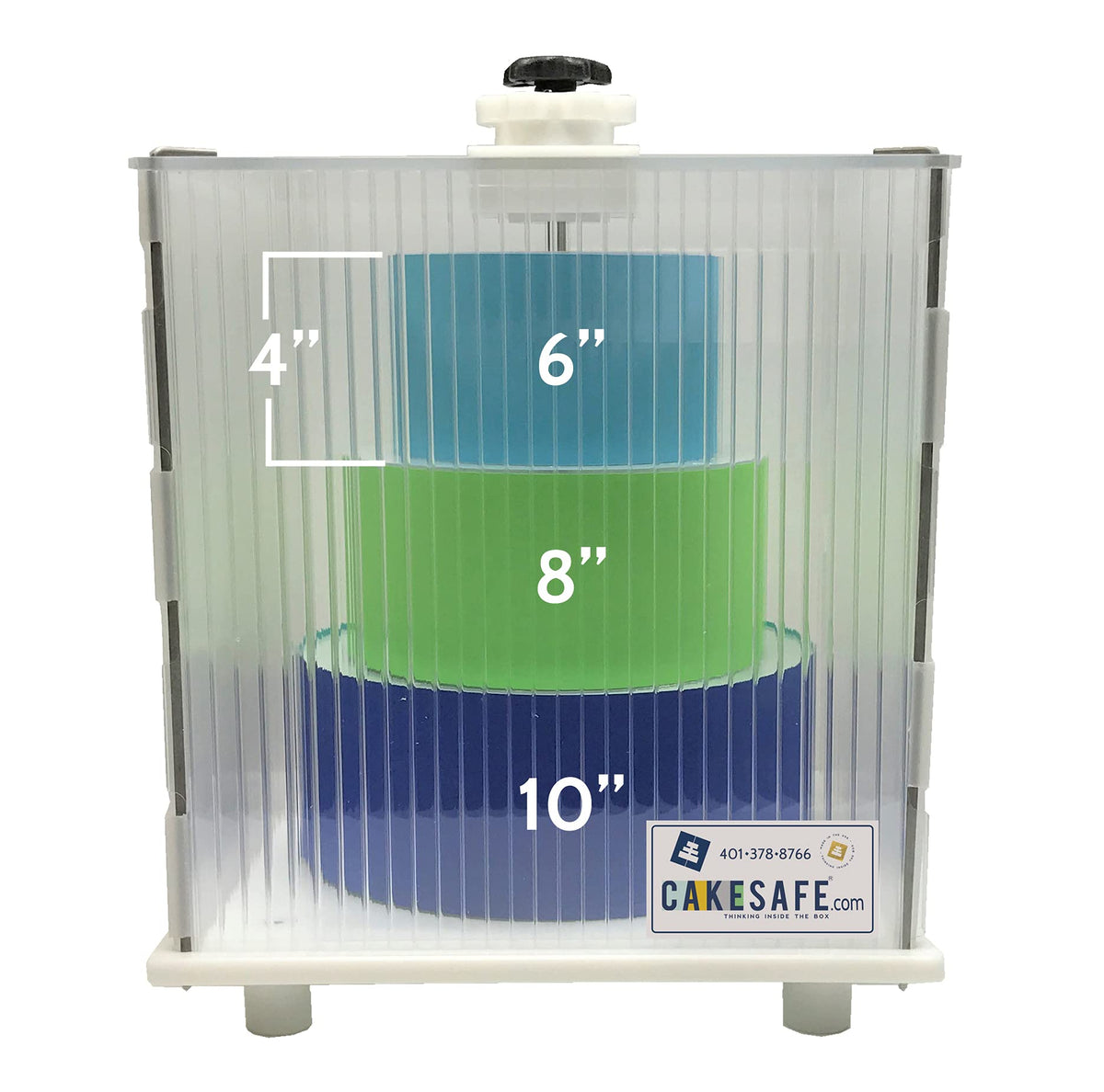 Cakesafe Reusable Itsy Bitsy Cake Transporter, Clear Plastic Cake Carrier (12'' W X 12'' H)