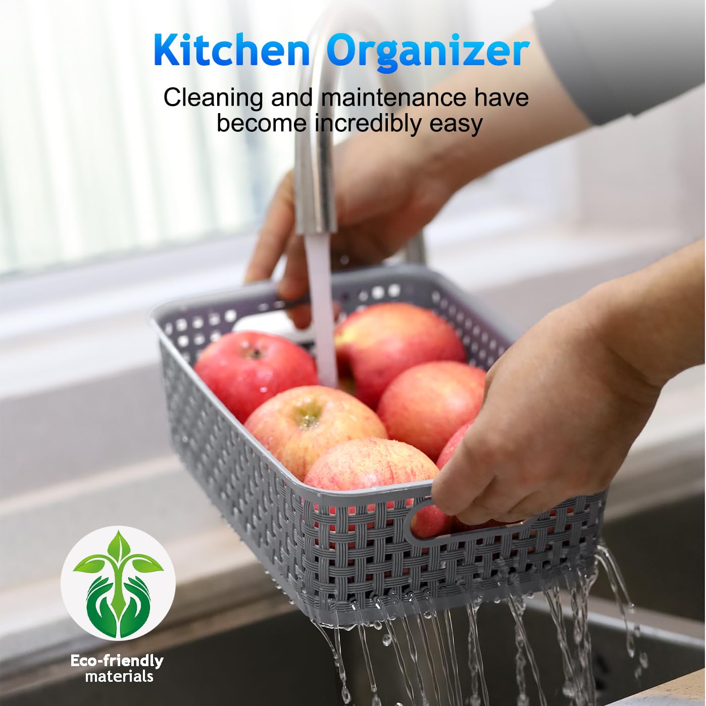 12 Pack Plastic Storage Baskets, Small Baskets For Organizing, Plastic Storage Bins Wicker Pantry Organizer Bins Household Toys