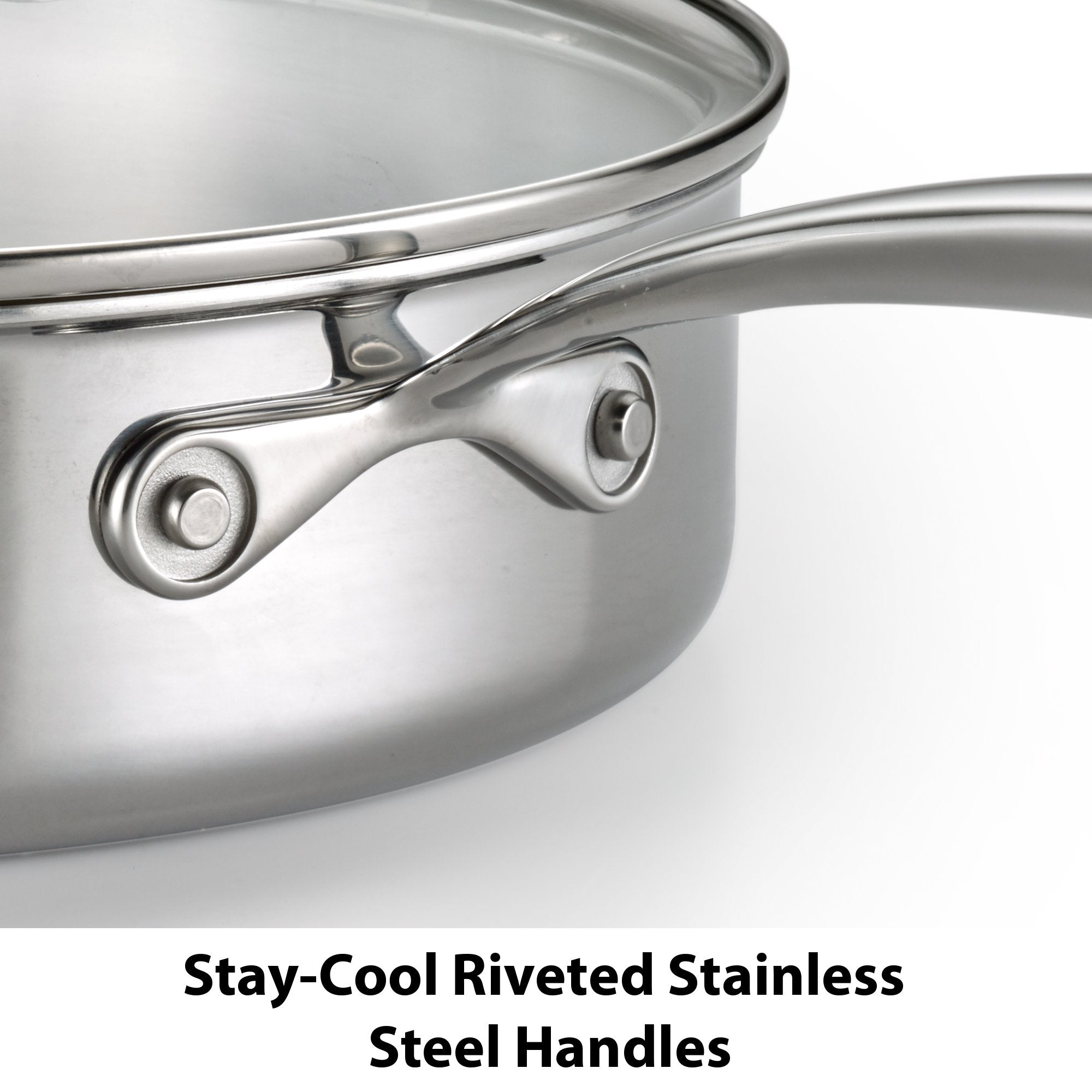 Lagostina Q940SC64 Tri-Ply Stainless Steel Multiclad Dishwasher Safe Oven Safe Metal Lid Cookware Set , 12-Piece, Silver