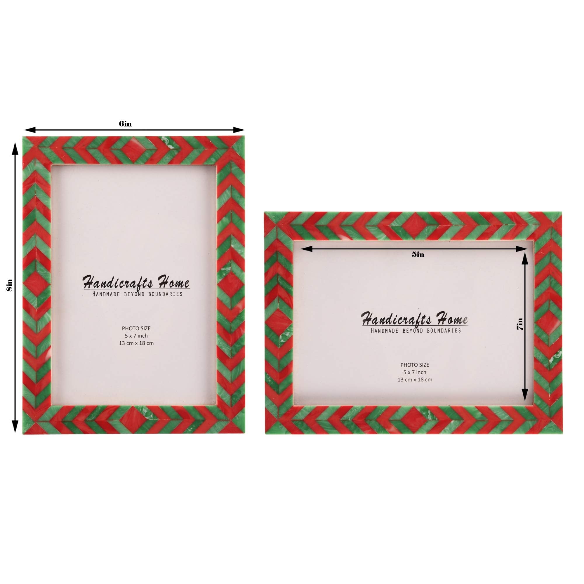 Handicrafts Home 5x7 Picture Frames Pack of 2 - Lisbon Collection Handcrafted Photo Frames, Perfect for Wall & Tabletop Display,