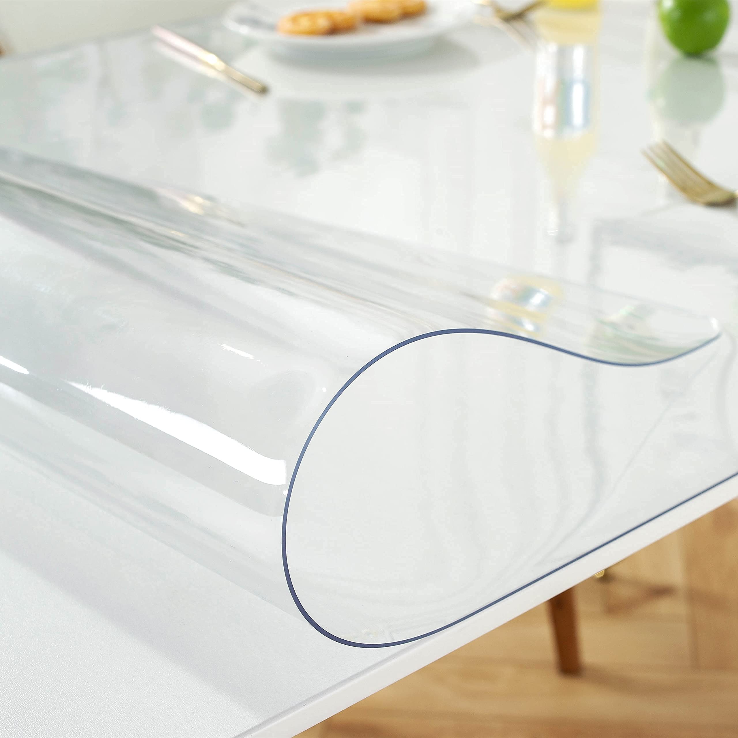 Lovepads 1.5Mm Thick 24 X 60 Inch Clear Table Cover Protector, Clear Table Protector, Plastic Table Cover, Dining Table Protecto