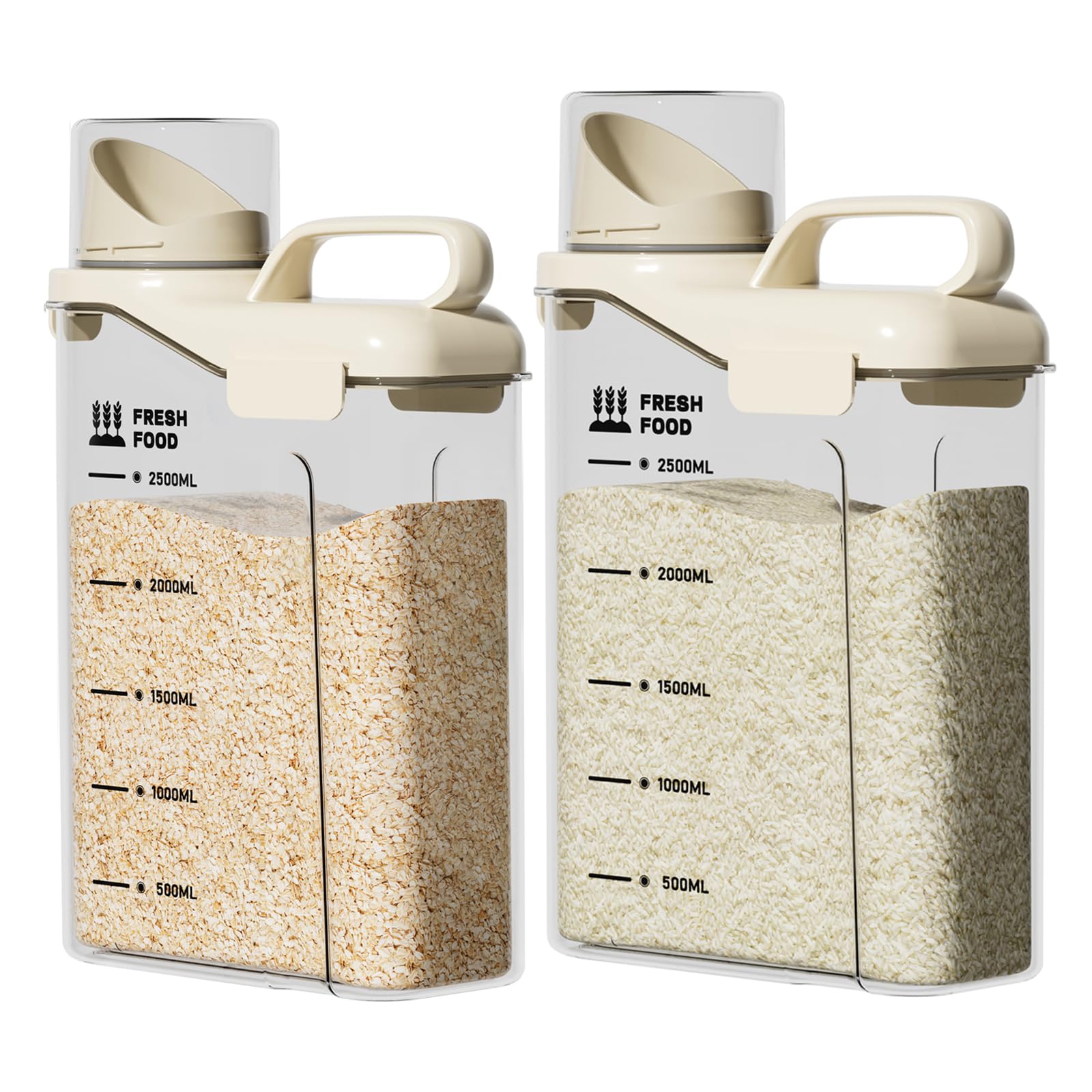 Rice Containers 5.5lbs and Cereal Storage Dispenser-Airtight Food Storage Organizers BPA free Plastic Kitchen Storage Containers