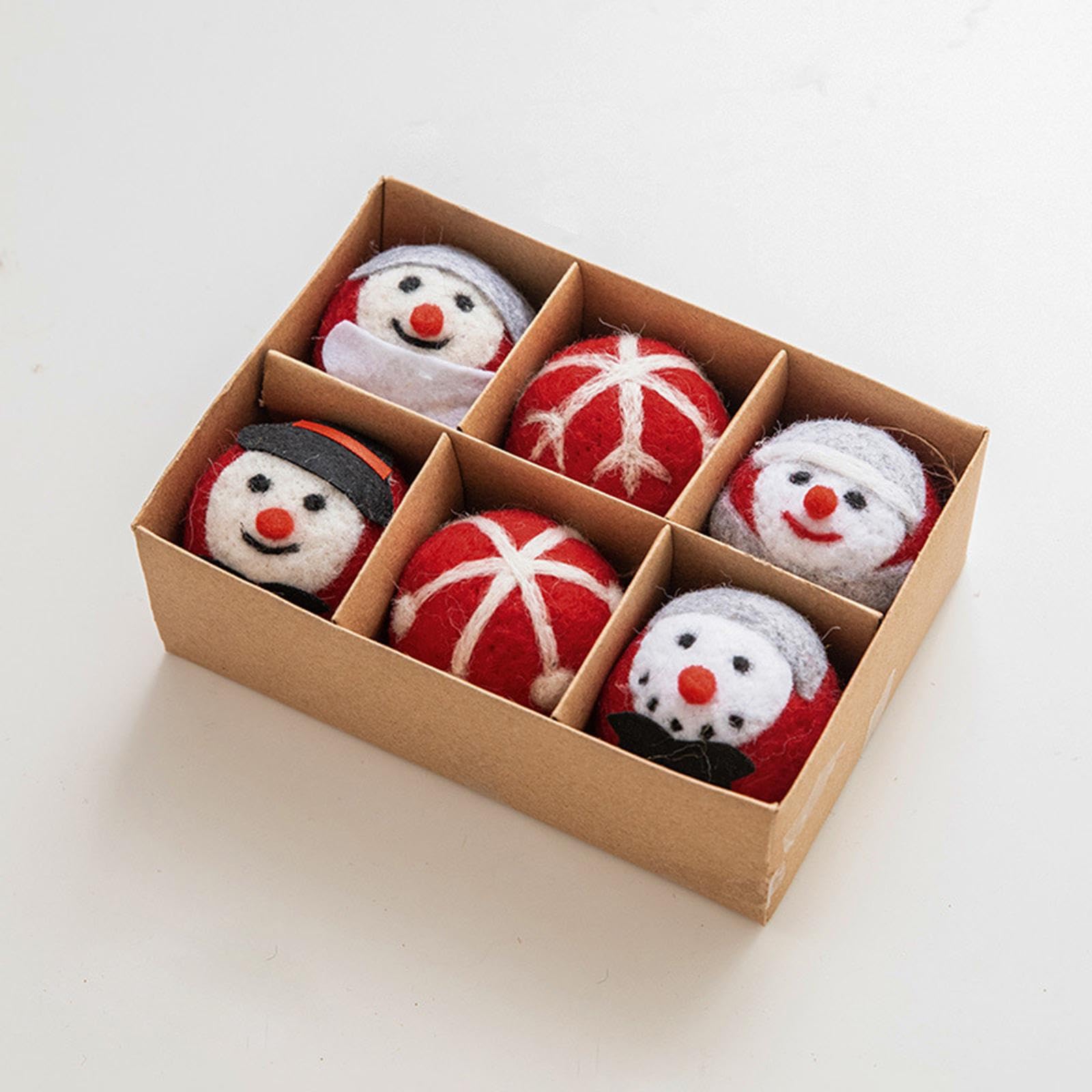 Luwecf 6X Christmas Ball Ornament Felt Ball Ornament Decorative Gifts Party Supplies Hanging Decoration for Holiday Housewarming