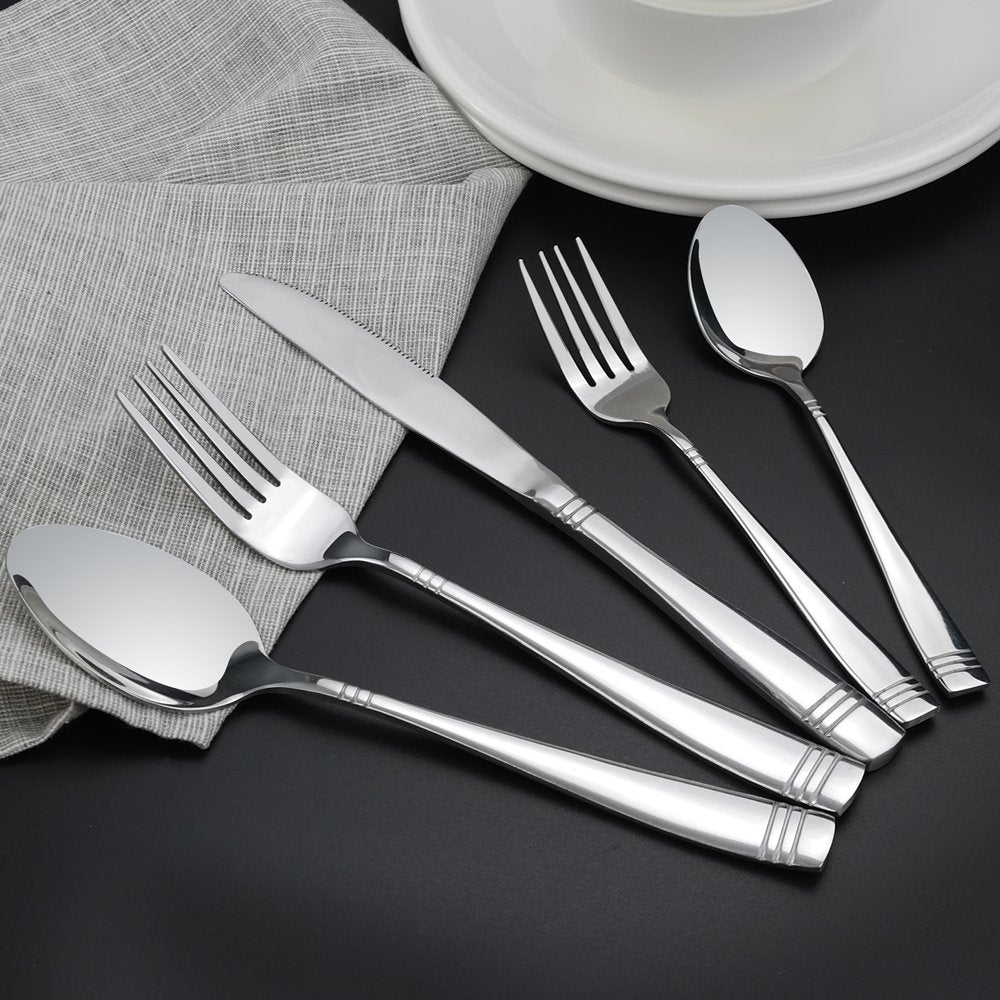 Obstnny Stainless Steel Silverware Service For 6, 30 Pieces