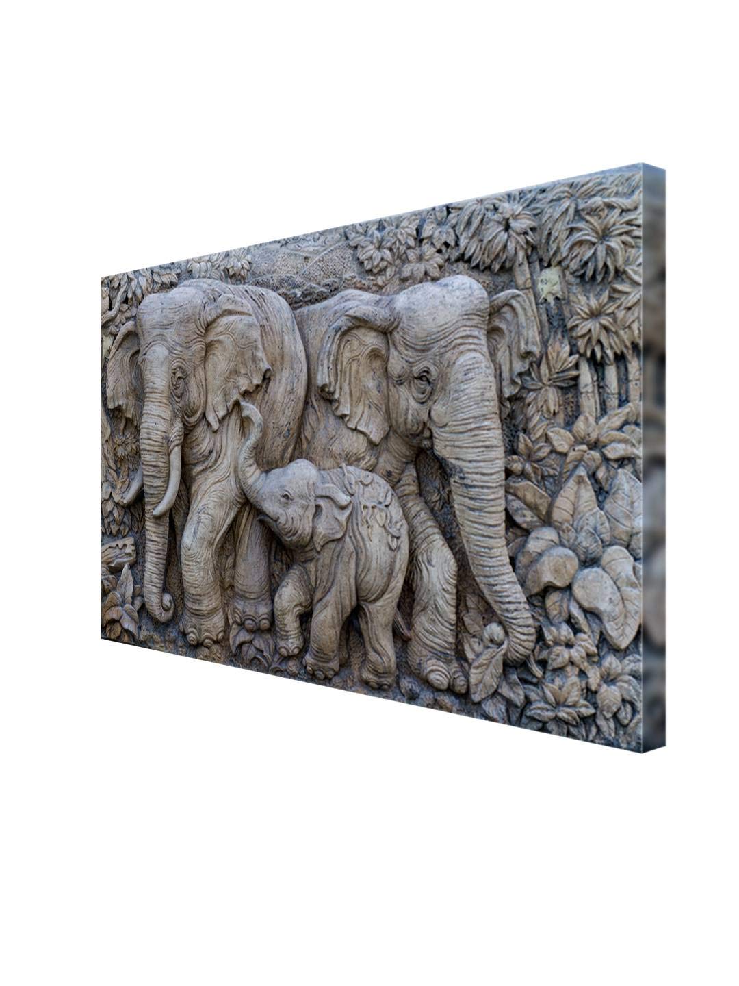 999Store Wooden Stretched Framed Elephant Painting for Living Room, Canvas 24x36 Inches, Modern Stylish Hanging