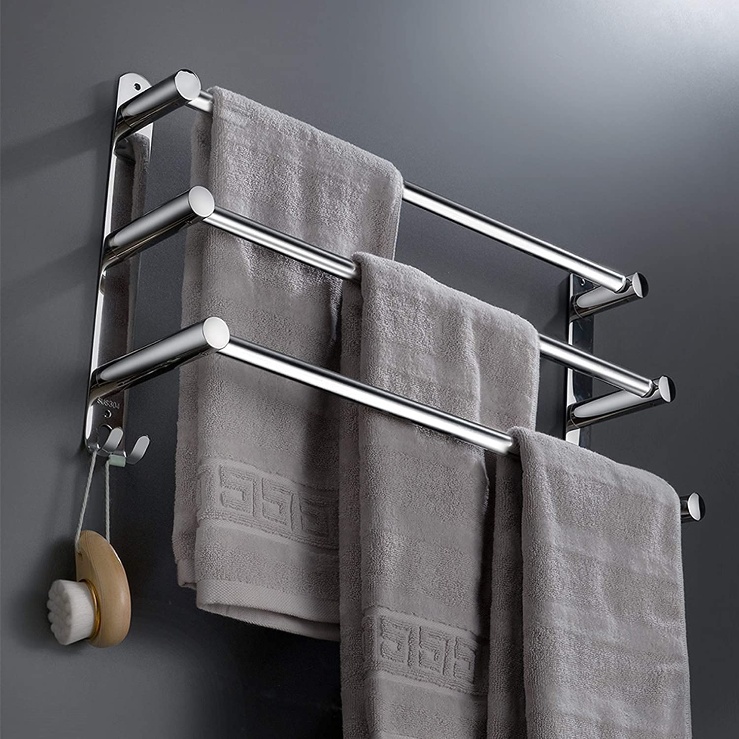 Towel Bars Hanger Freely Retractable 20-30 Inche Stainless Steel 304 Bath Rack Strong 3M Adhesive Bathroom Wall Free Mounting Ho