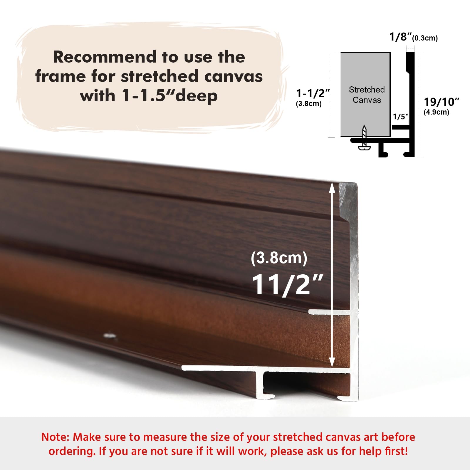 Folkor Metal Floating Frame For 24X24 Canvas Oil Paintings, Diy Canvas Frame With 1.5'' Deep, Floater Frame For Canvas Prints Wa