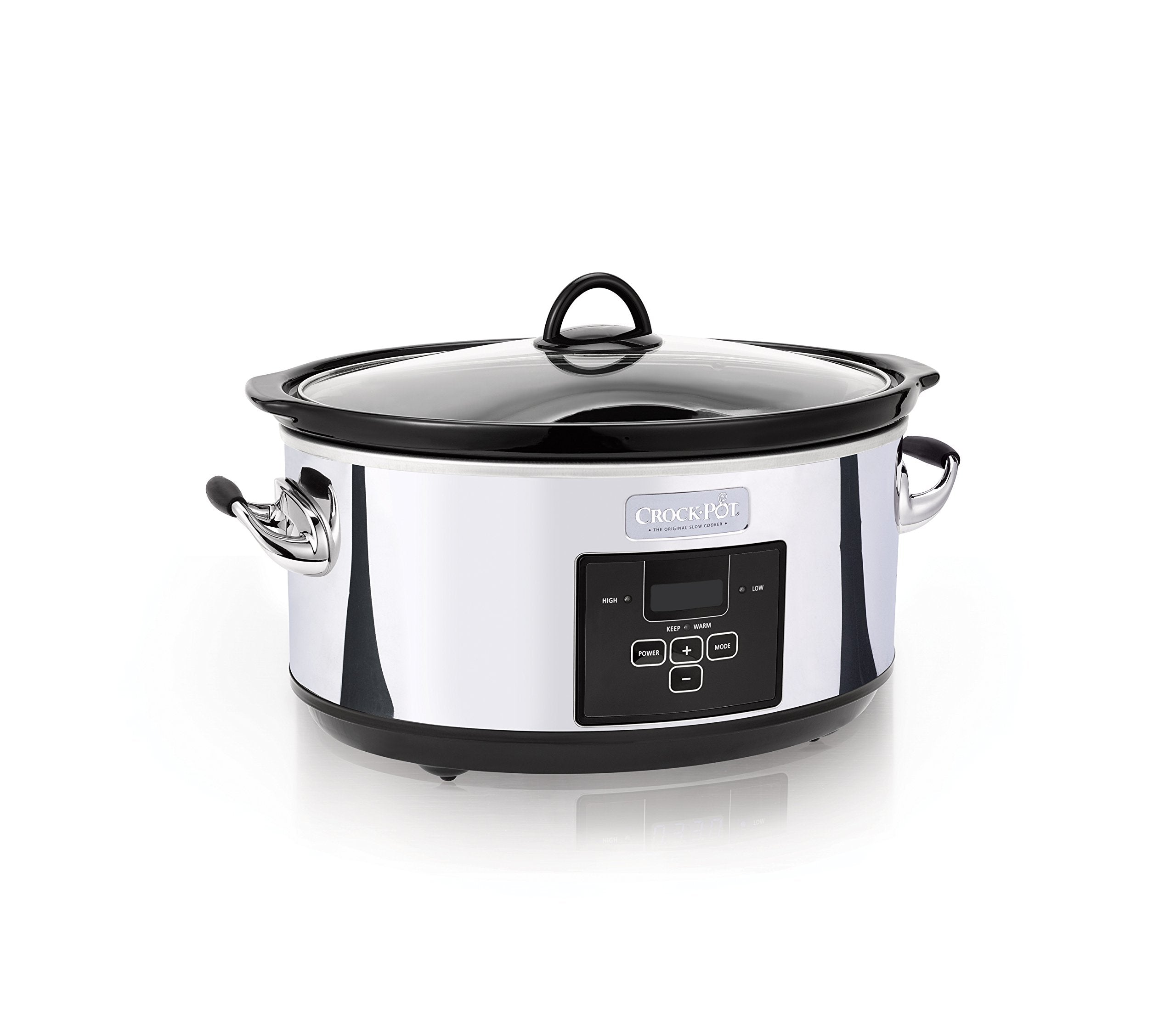 Crock-Pot 7 Quart Programmable Slow Cooker With Digital Timer, Food Warmer, Polished Platinum, Perfect For Everyday Meals And En