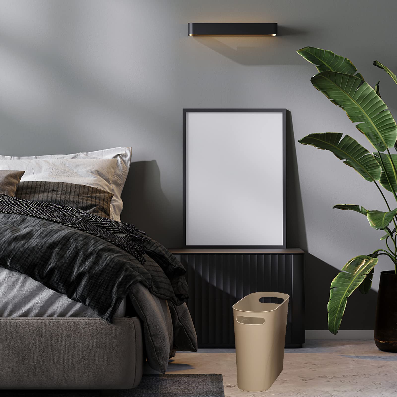 Zoocatia Small Trash Can Garbage Can Container Bin With Handles 3 Gallons Plastic Wastebasket For Bathrooom, Bedroom, Office, Ki