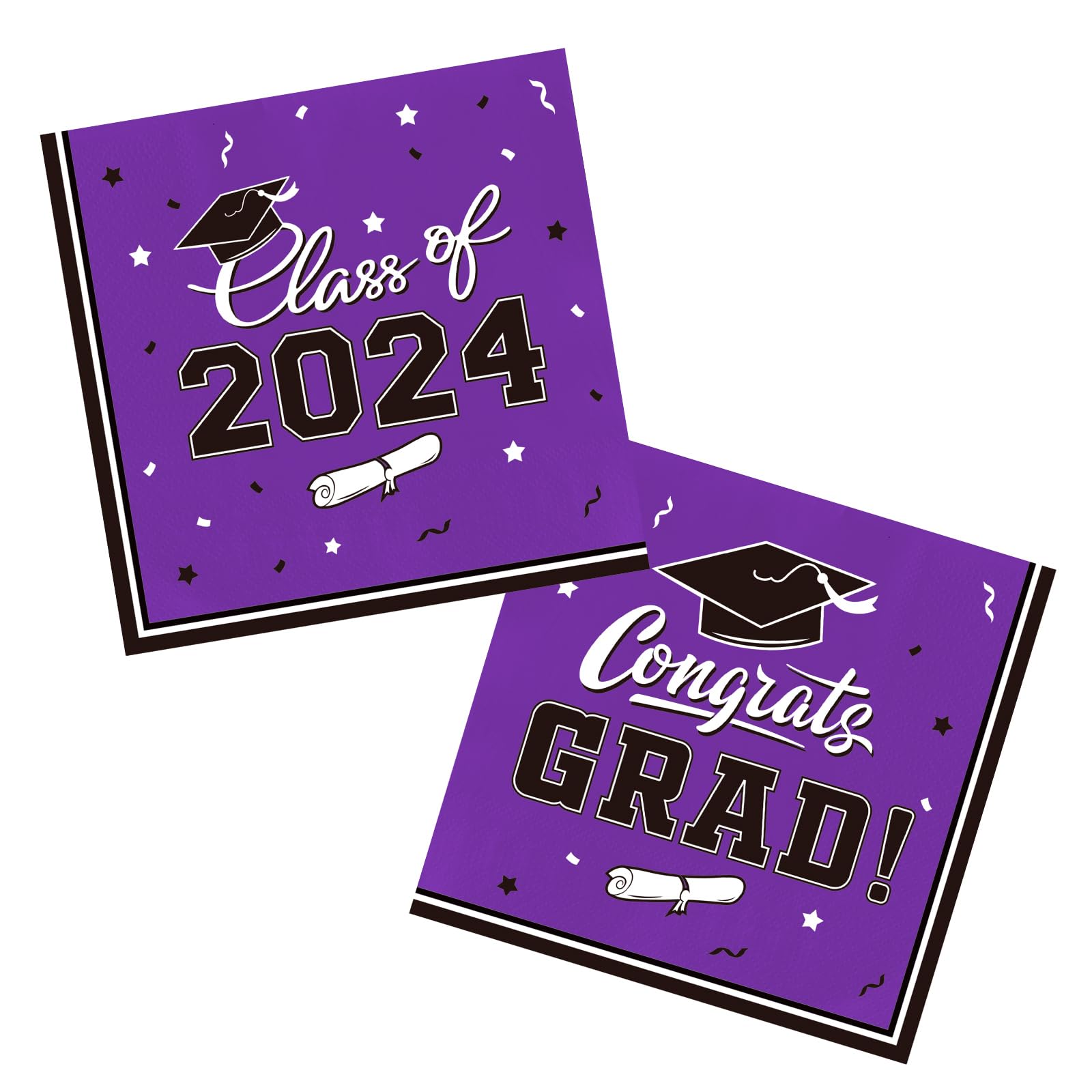 Graduation Party Supplies Gatherfun 2024 Graduation Party Dinnerware Set Purple Disposable Paper Plates Napkins Cups Tablecloth