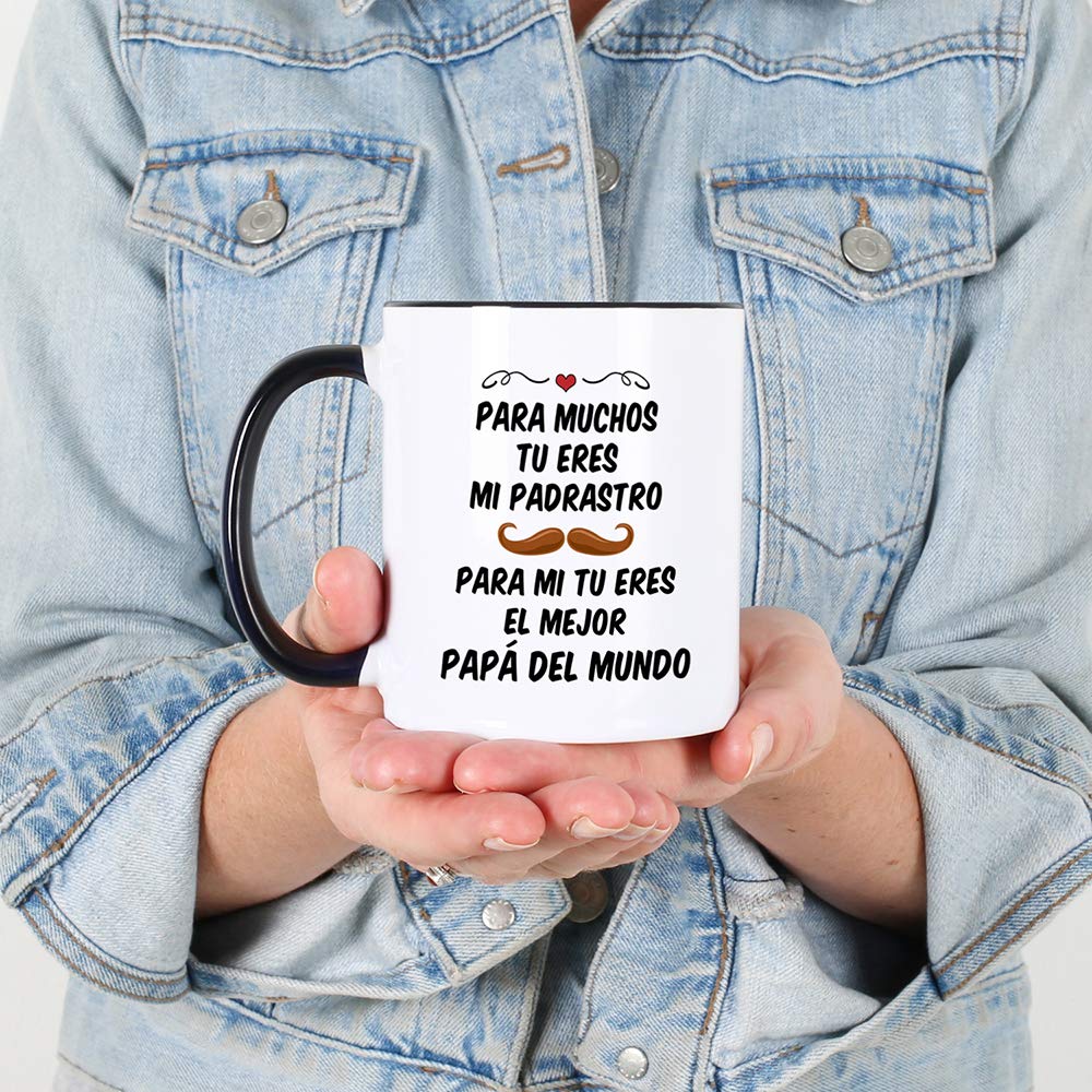 Casitika Regalos Para Padrasto. Taza De Cafe Del Dia Del Padre. Spanish Step Dad 11 Oz Mug. Idea De Regalo Para Papa De Cumplean