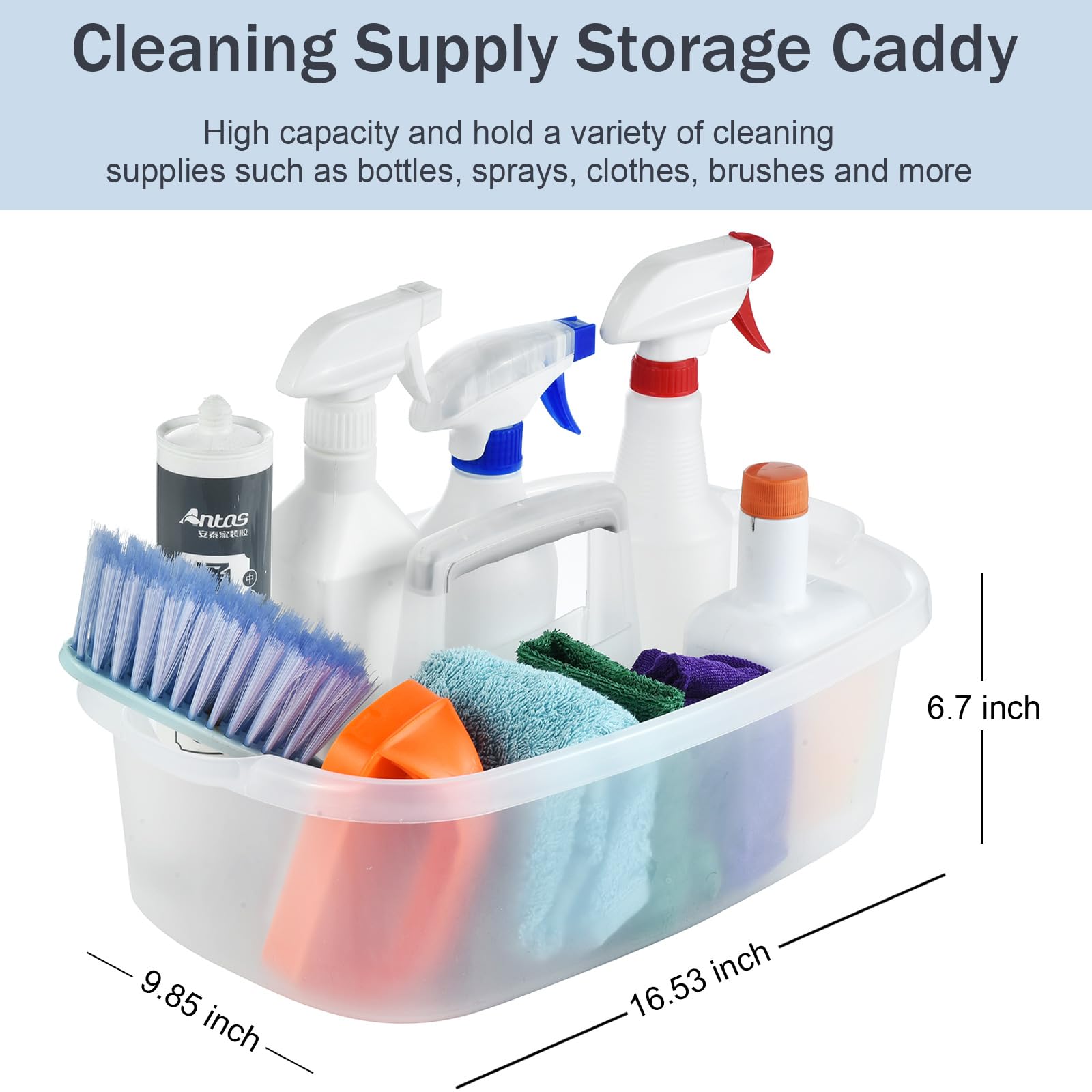 Alink Plastic Cleaning Storage Caddy With Handle, Large Shower Caddy Basket Organizer For Dorm, Bathroom, Tool, Garden, Kitchen,