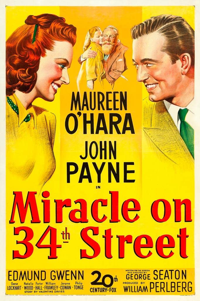 Miracle On 34Th Street Christmas Movie Holiday Vintage Classic Film Cool Wall Art Print Poster 24X36