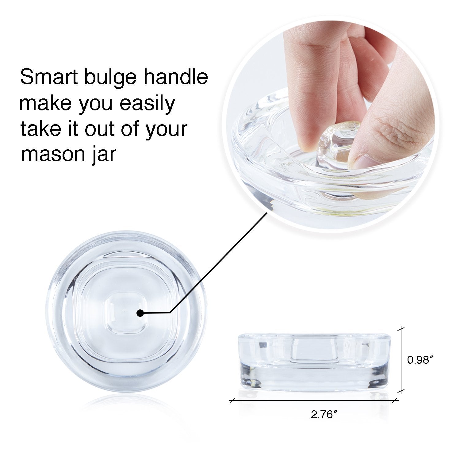 4-Pack Of Fermentation Glass Weights With Easy Grip Handle For Wide Mouth Mason Jars