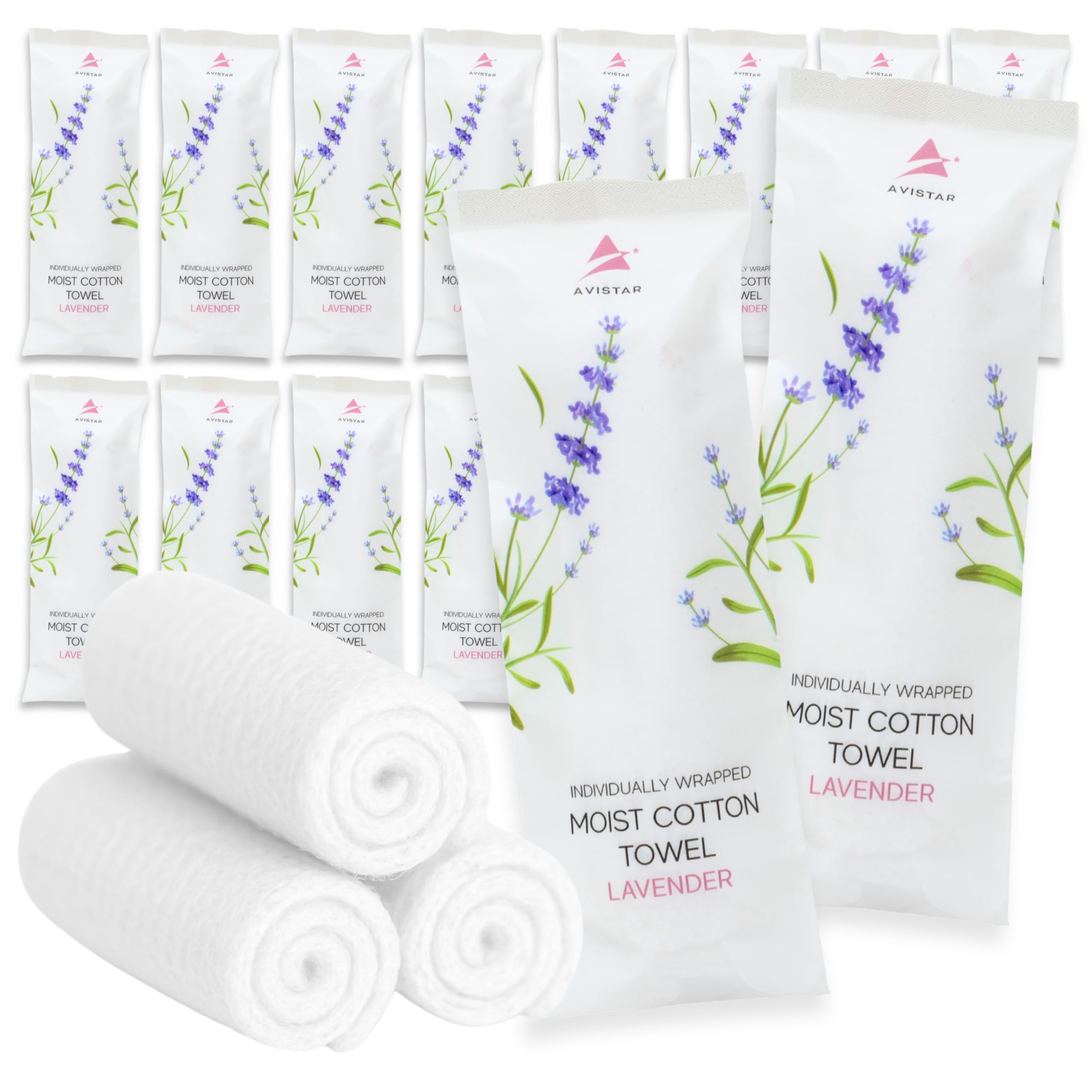 30 Hot or Cold Wrapped Moist Towels - 9 x 9 Moist Towelettes Individually Wrapped Scented Disposable Face & Hand - Pre-Moisten