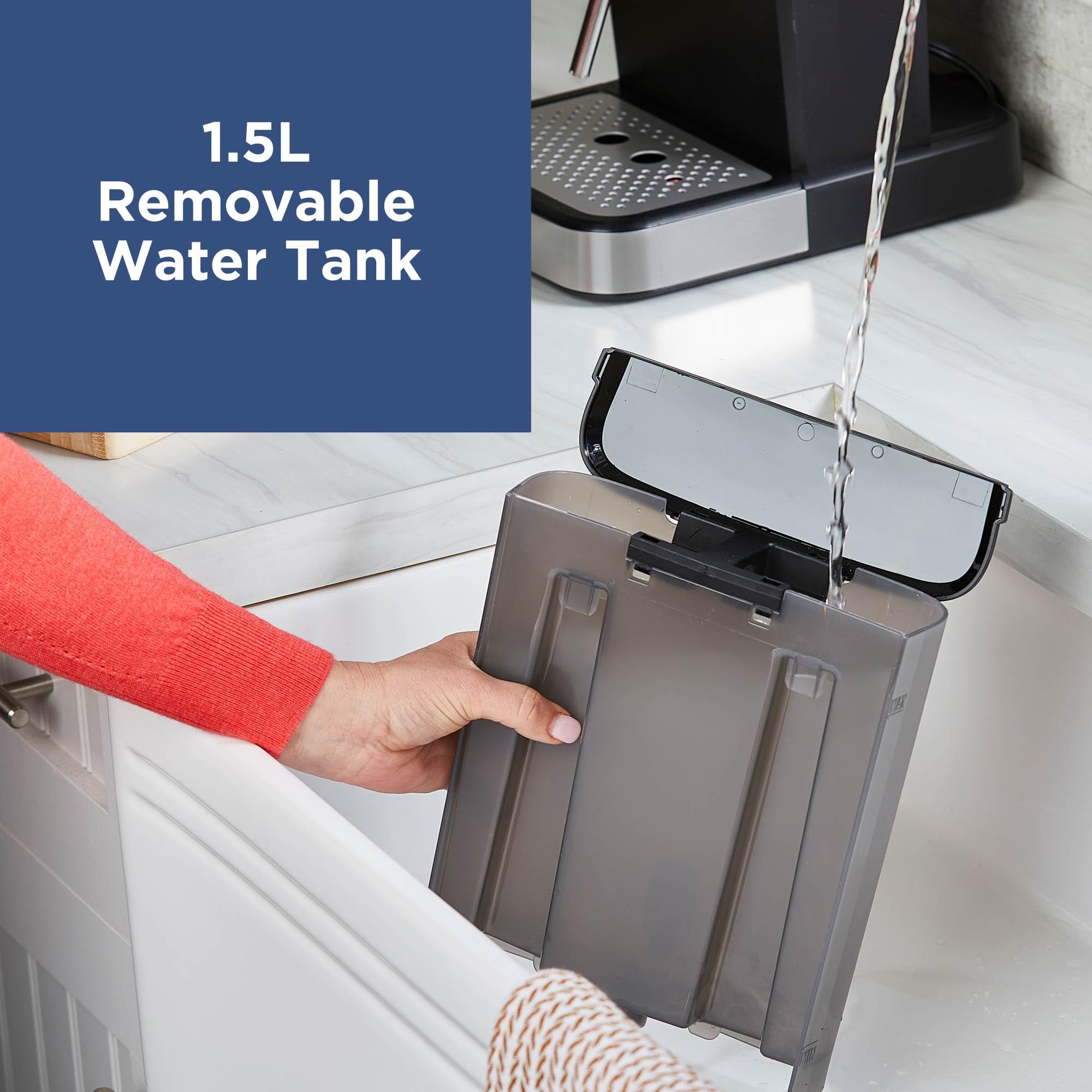 Black+Decker Semi-Automatic 15 Bar Espresso And Cappuccino Maker, Versatile Machine With Ability To Use Grounds Or Ese Pods To M