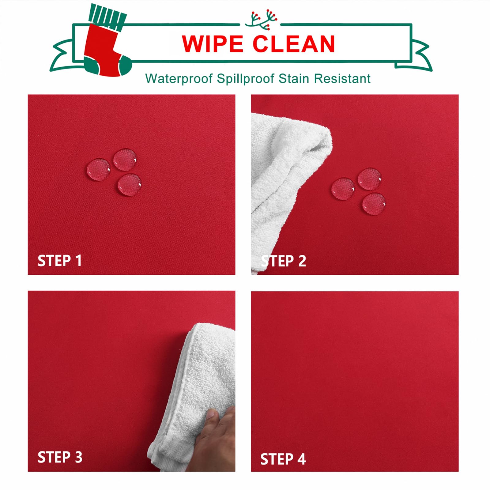 Hiasan Christmas Round Tablecloth 30 Inch - Waterproof Stain Resistant Spillproof Polyester Fabric Table Cloth For Dining Room K