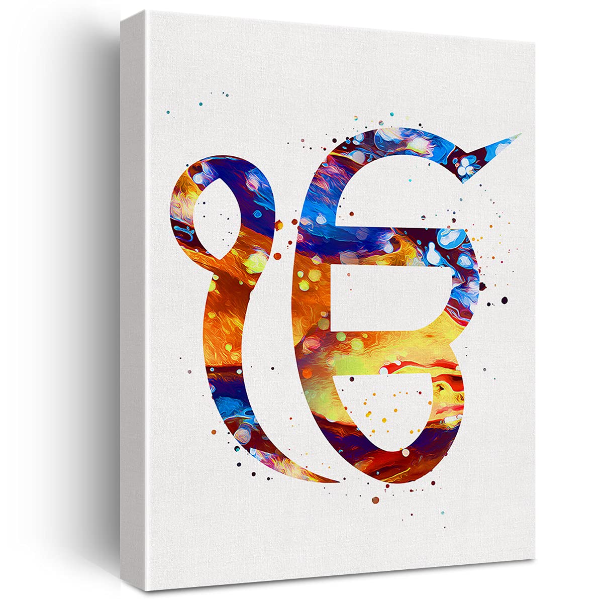Ek Onkar Watercolor Wall Art Khanda Symbol Canvas Painting Prints For Home Office Wall Decor Framed Sikhism Artwork Sikh Gifts(1