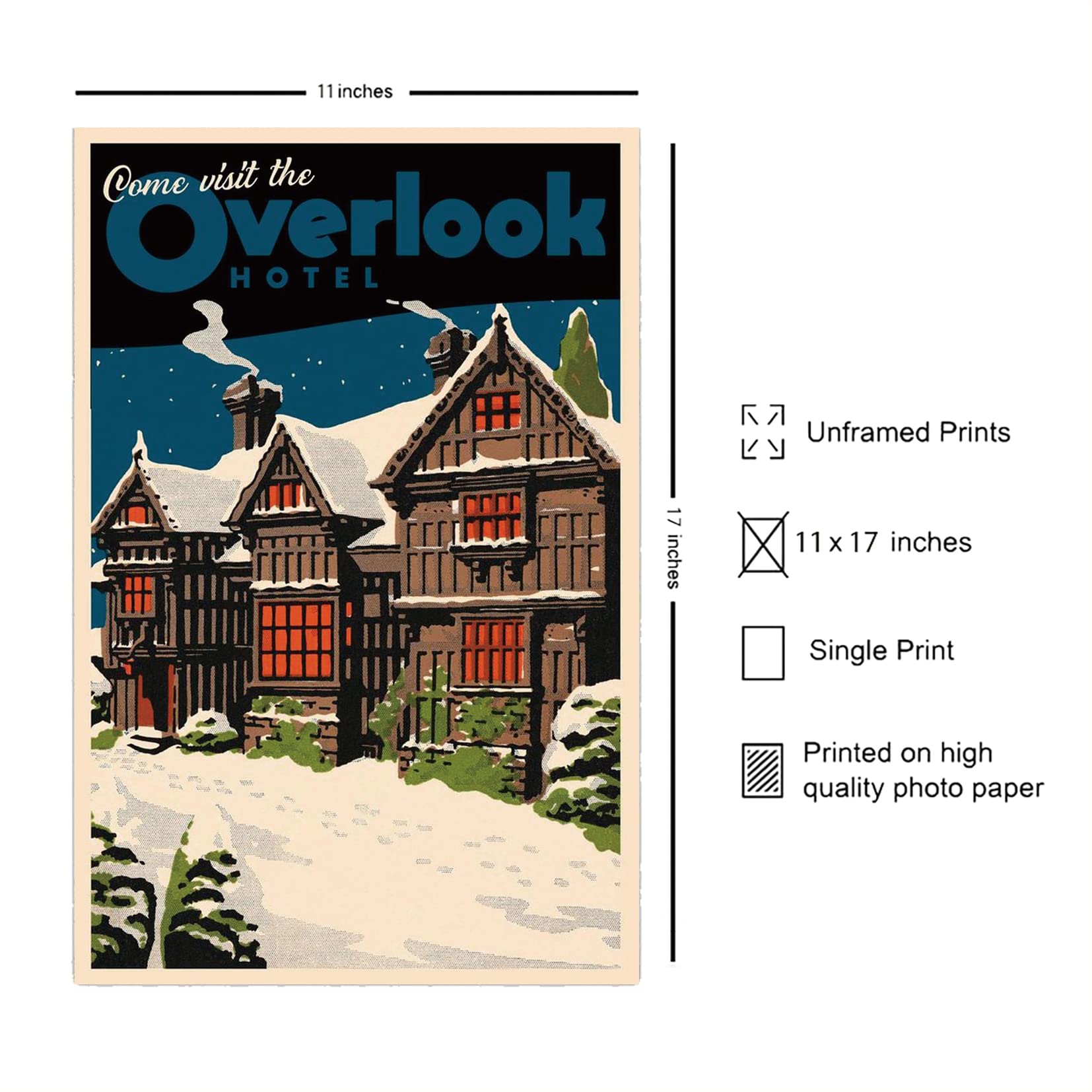 Come Visit The Overlook Hotel Famous Movie Vintage Travel Cool Wall Decor Art Print Poster Frameless Gift 12''X 18'' (30Cm X 46C