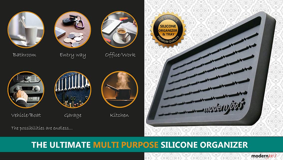 Sponge Holder - Sink Caddy Organizer - Kitchen Bath Vanity Tray - Soap, Cleaning Brush, And Scouring Pad Multi-Use Silicone Tray
