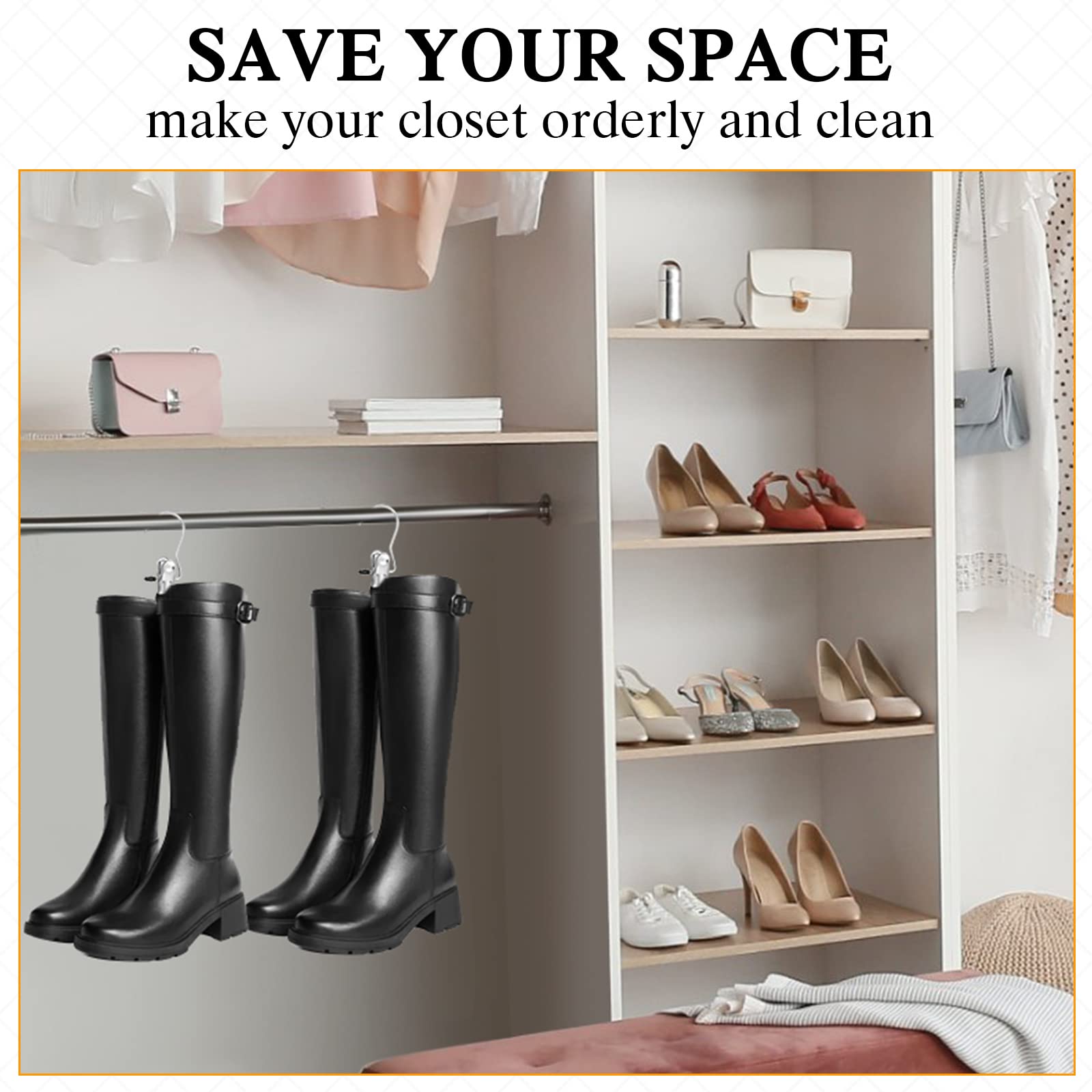 150 Pcs Boot Hangers Clips Laundry Hooks Hanging Stainless Steel Clothes Pins Portable Clip Hangers For Closet Travel Socks Pant