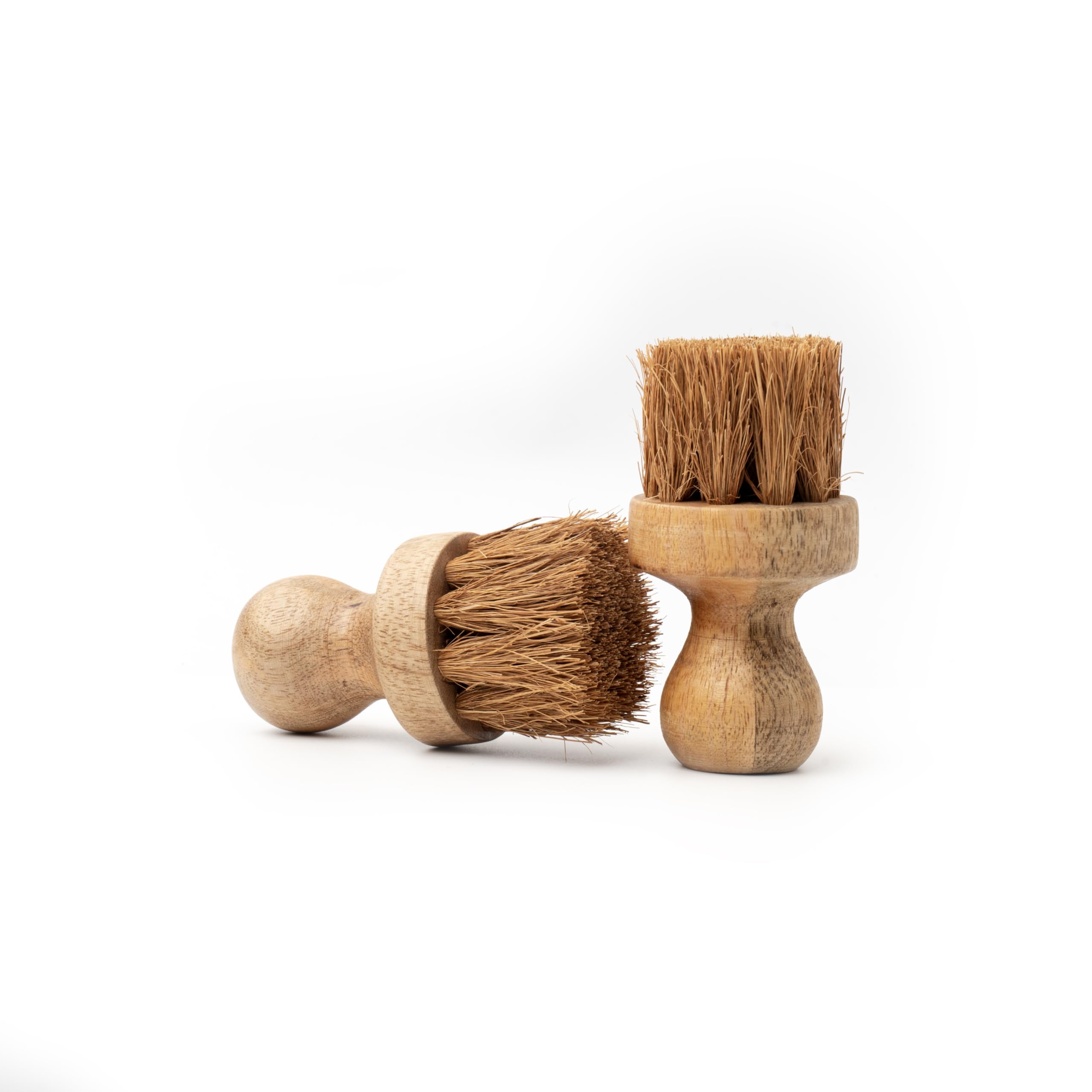 Wocra Wooden Dish Scrub Brush Pack Of 2 | Natural Coir Bristles Kitchen Scrubber Brush For Cleaning Vegetables, Cast Iron, Pots,
