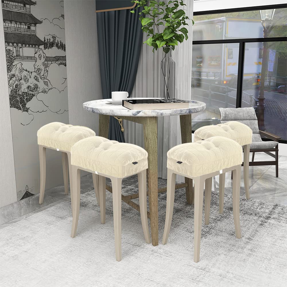 Buyue Seat Cushion For Saddle Stool, Luxury Triangle Fashion Jacquard With Anti-Skid Silicone Bar Stool Cushion Padded (Beige, R