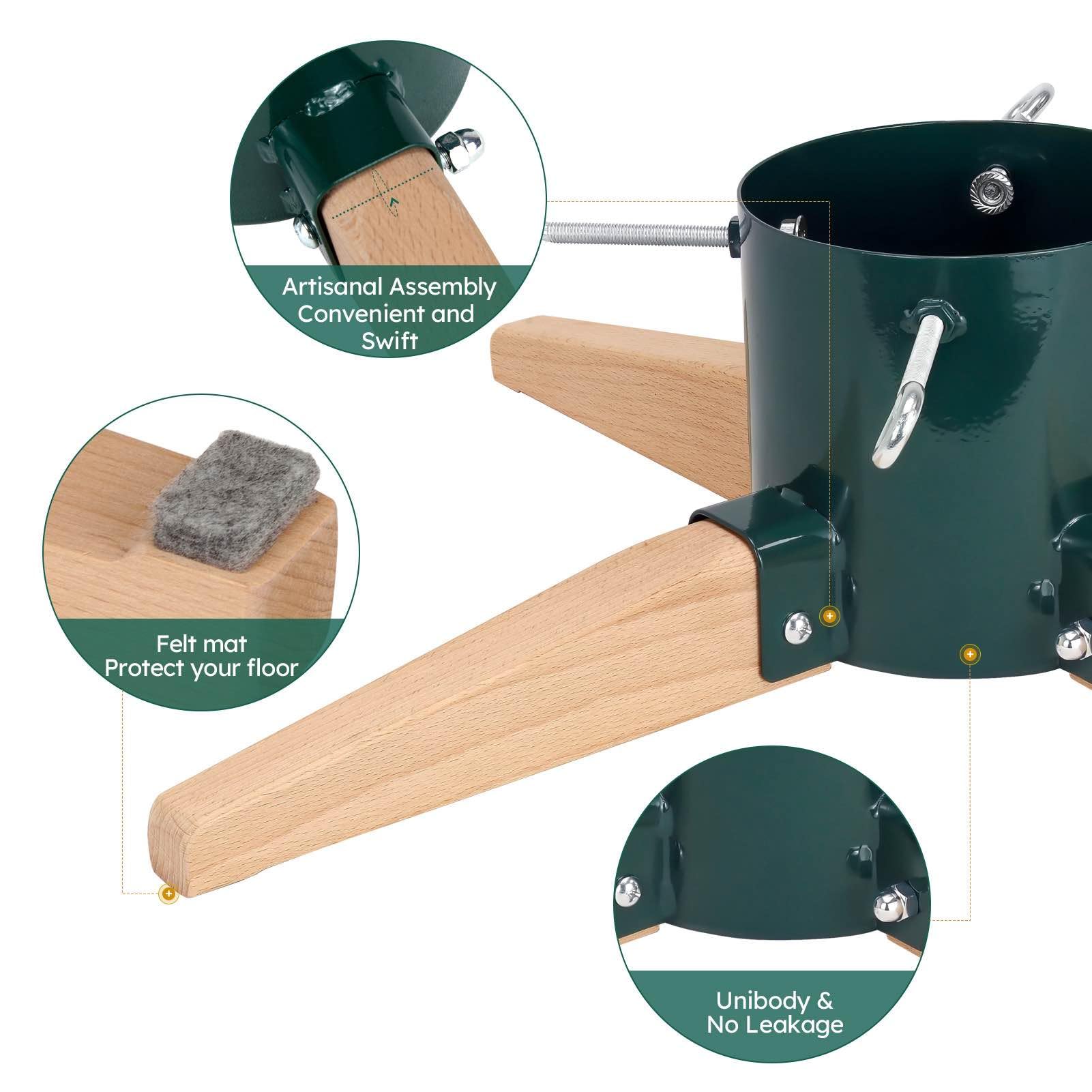 HarcoHome Christmas Tree Stand for Live Trees 4-7.5ft - Setup-Free Tree Base with Water Reservoir, Fast Clamp & Foot Pedal for R