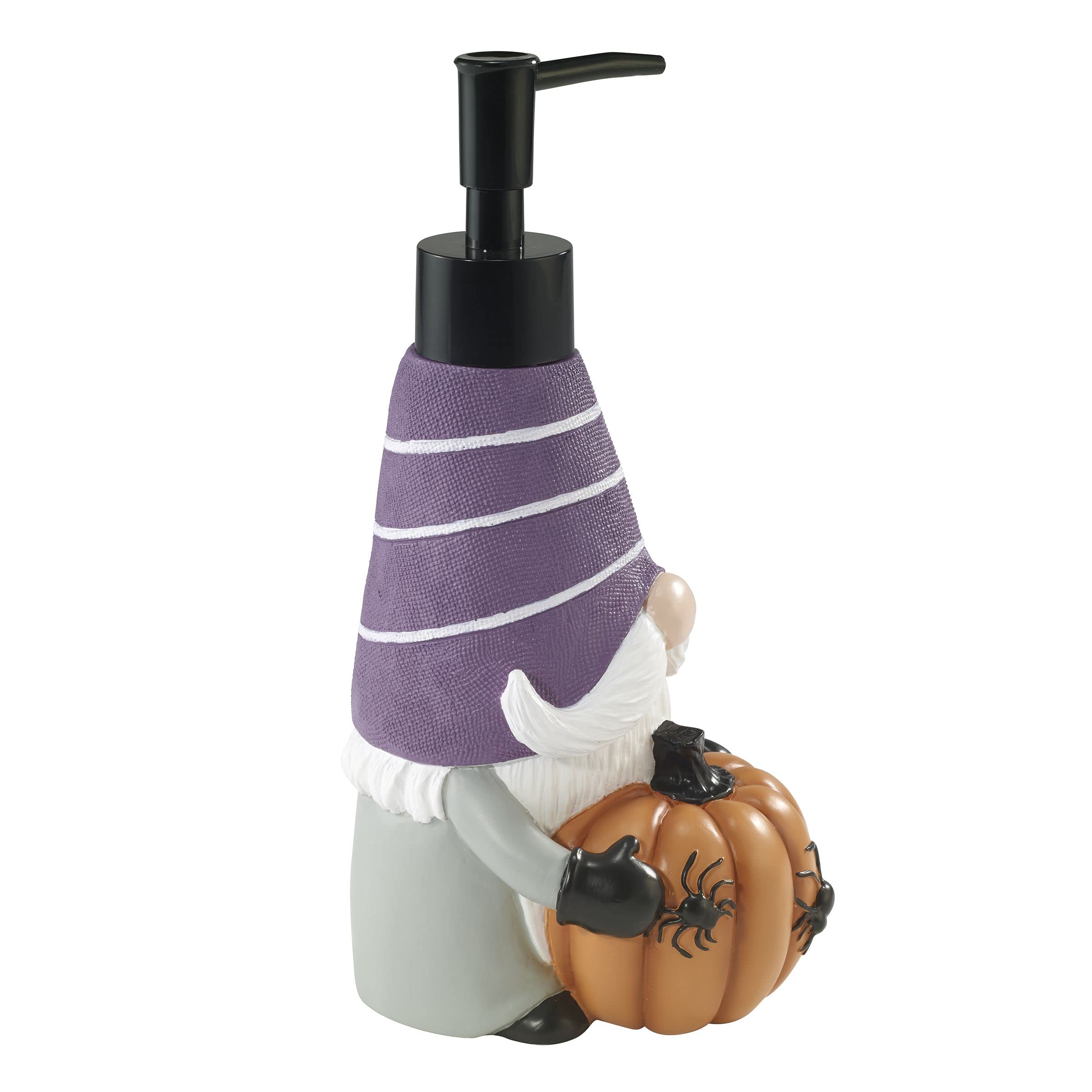 Avanti Linens - Soap Dispenser/Lotion Pump, Guest Bathroom Essentials, Gnome With Purple Hat Home Decor (Halloween Collection)