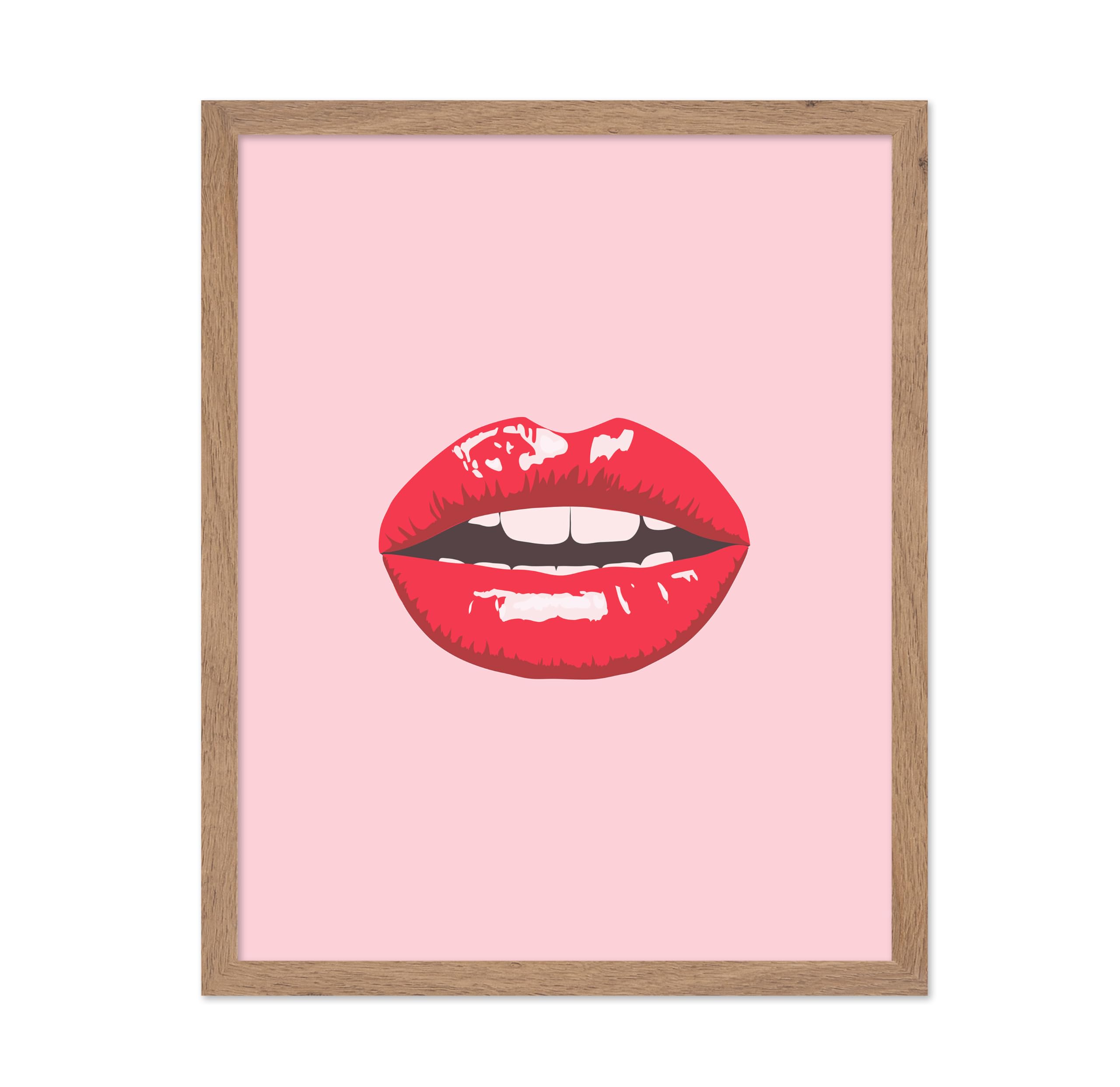Poster Master Lips Poster - Red Lips Print - Pink Fashion Pop Art - Gift for Her, Women, Fashionista - Trendy Wall Decor for Hom