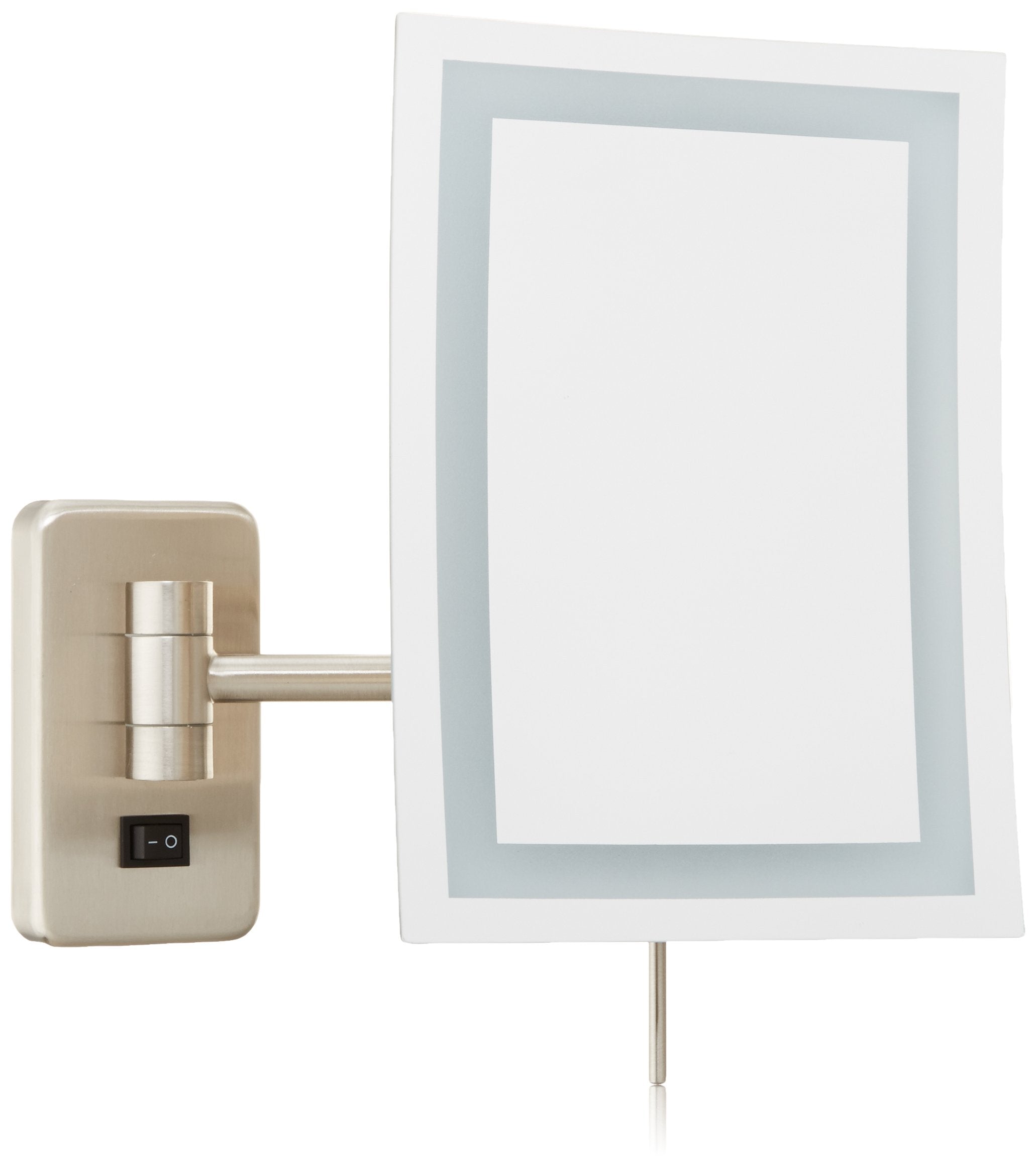 Jerdon Rectangular 6.5-Inch X 9-Inch Wall Mount Mirror - Makeup Mirror With 5X Magnification And 15.5-Inch Wall Extension - Nick