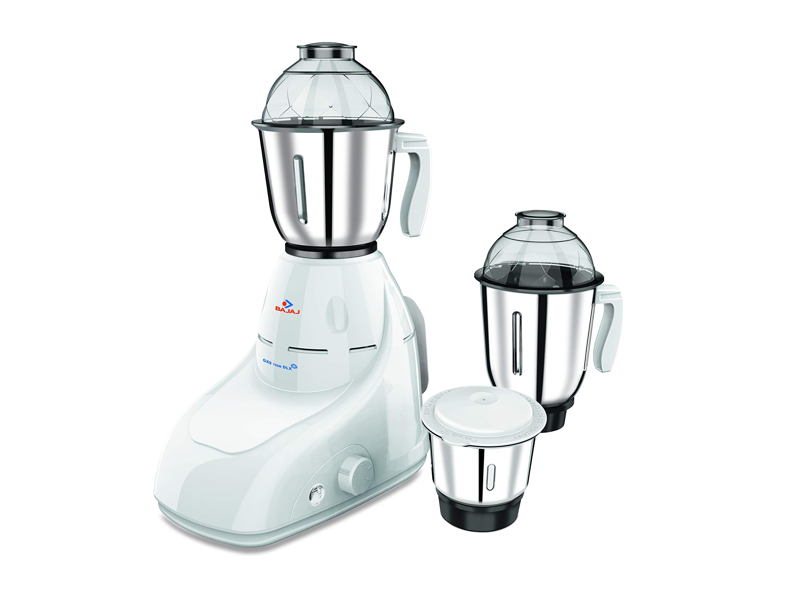Bajaj Plastic Gx 8 750 Dlx 750W Mixer Grinder With 3 Jars, White