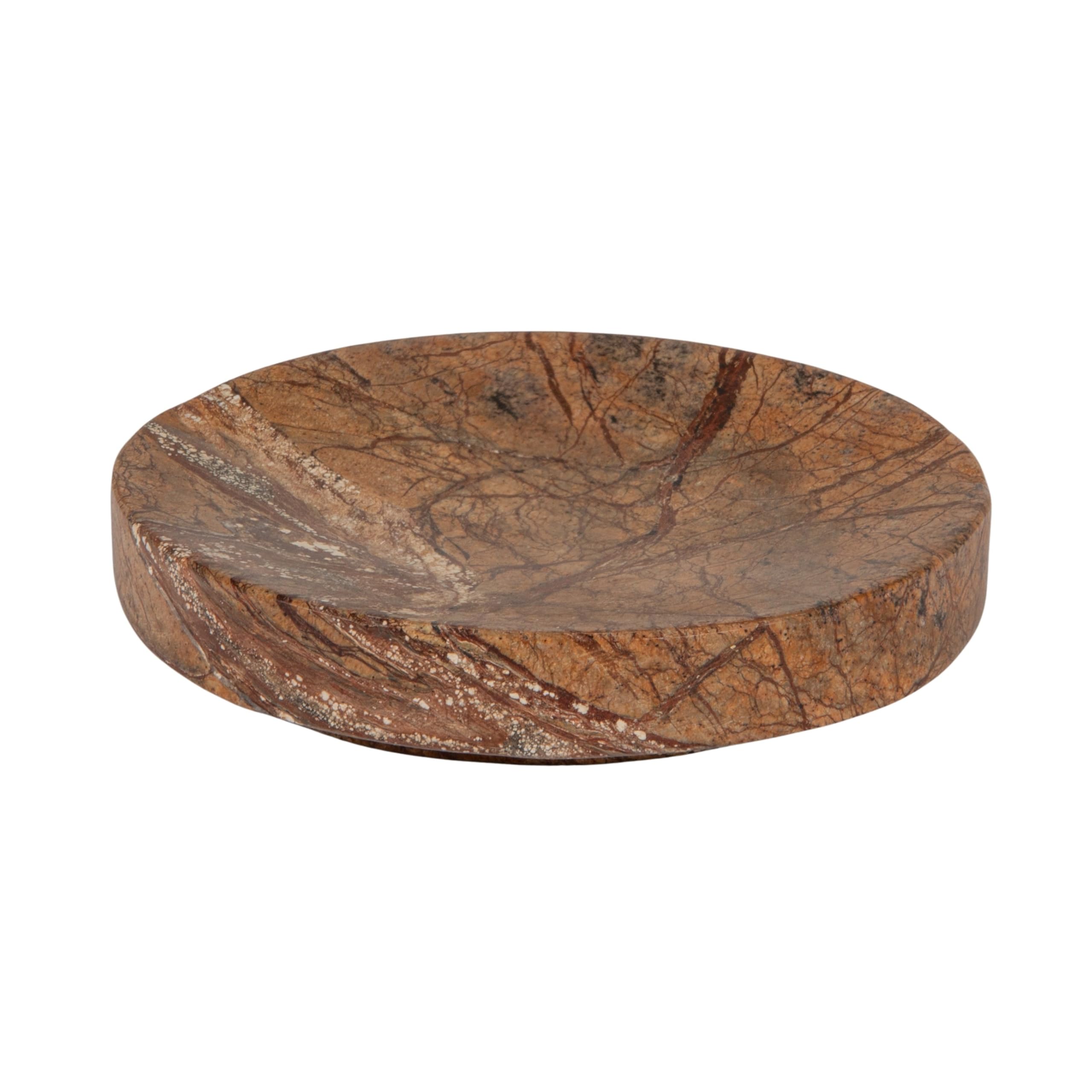 Creative Co-Op Marble Round Soapdish, Brown