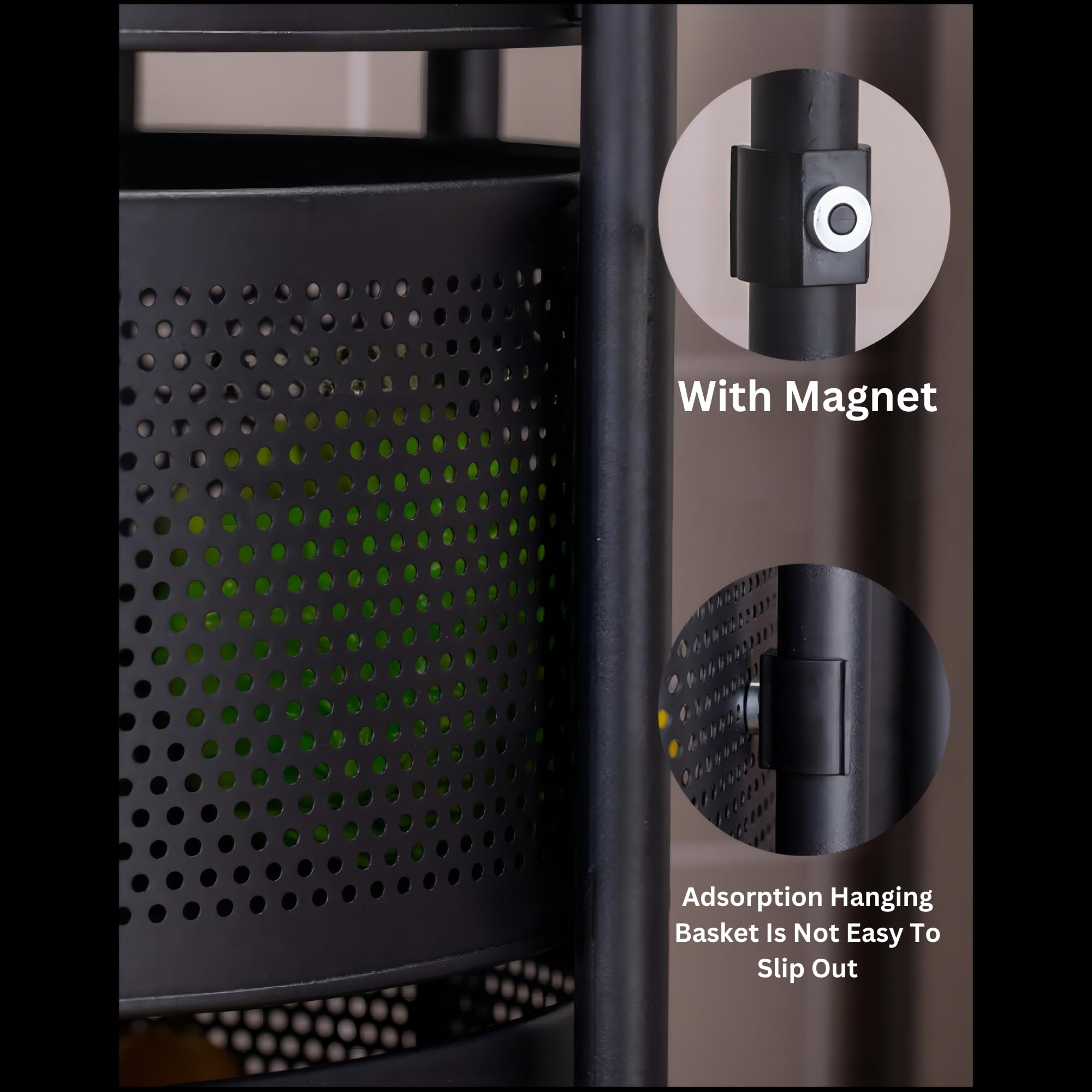 KWER Kitchen Trolley Square Onion Baskets for Storage Layer-3 Kitchen Accessories Items and Vegetable Basket for Kitchen Organiz