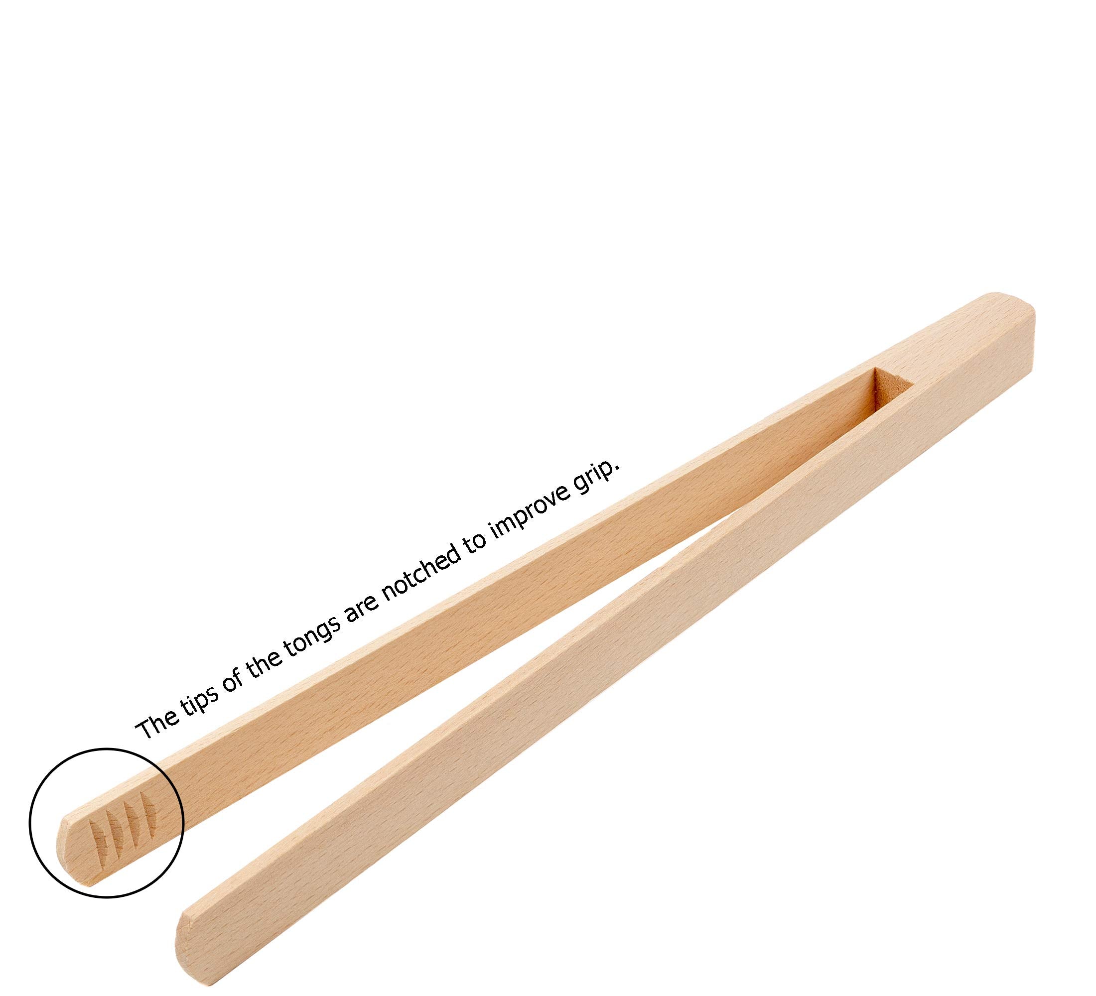 Bicb Premium, Beechwood Wooden Tongs,10    Long Easy Grip Toaster Wooden Tongs, Bread Tong, Wood Tong Perfect For Toast, Salad,
