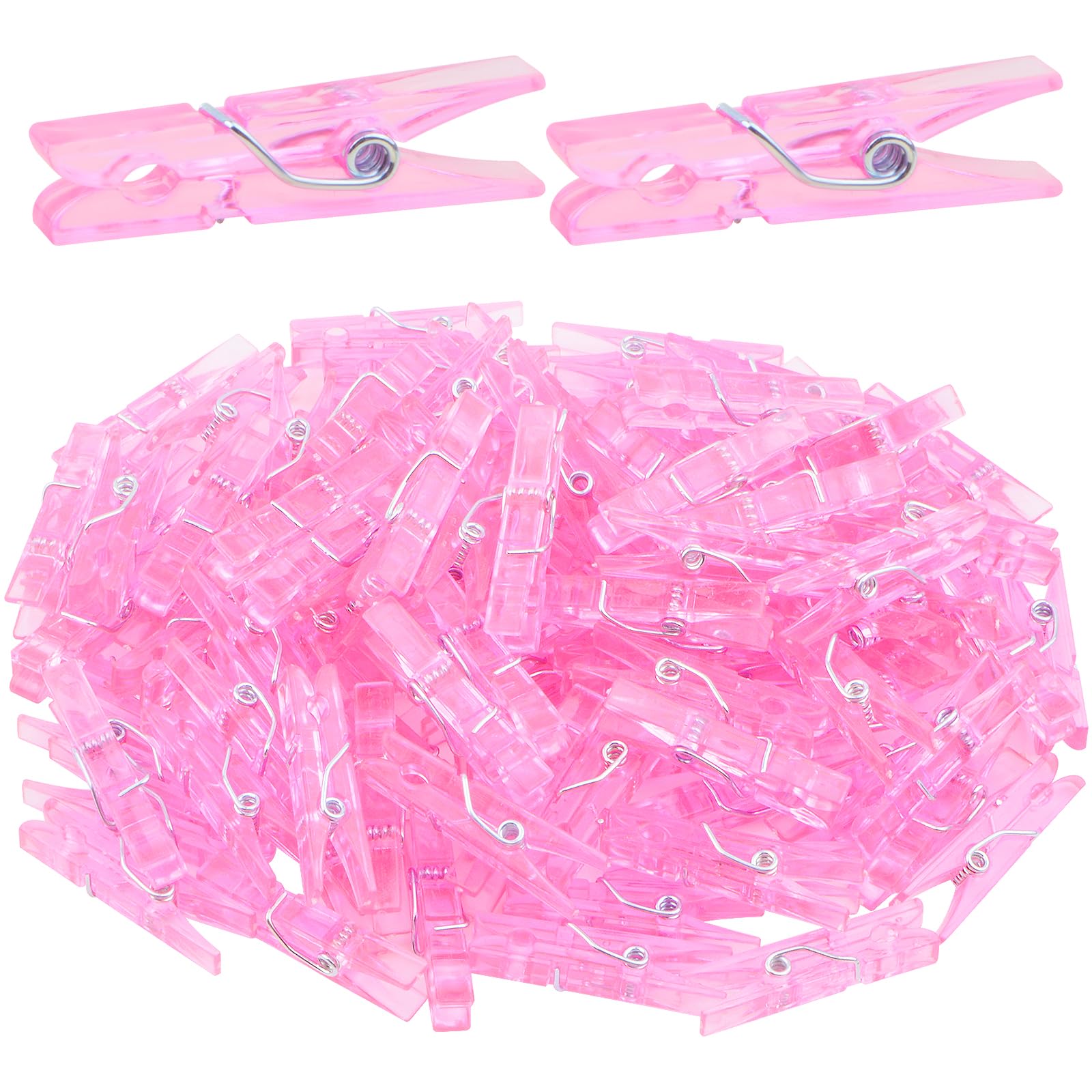 100 Pieces Clear Plastic Clothespins Mini Transparent Craft Clips Pictures Paper Peg Pins For Hanging Photos String Fairy Lights