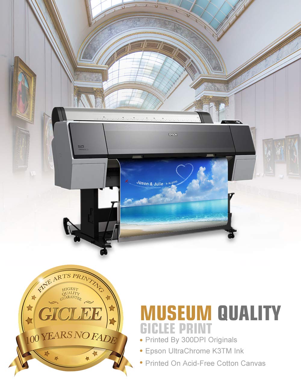 Ipic - Seaside Skywriting Personalized Wall Art With Names, Customized Gift For Couple, Customized Canvas For Wedding Anniversar