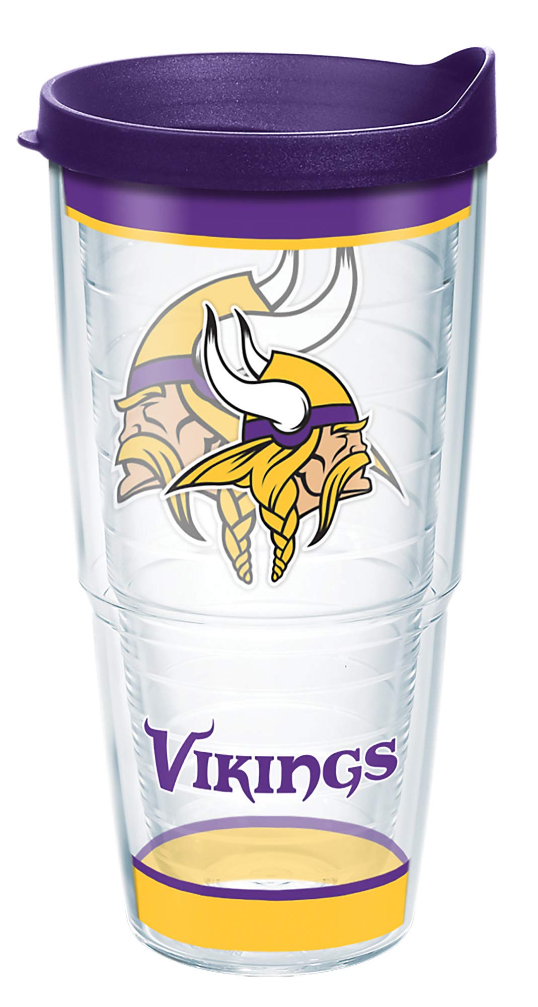 Tervis NFL Minnesota Vikings  Tradition Made in USA Double Walled Insulated Tumbler Travel Cup Keeps Drinks Cold & Hot, 24oz, C
